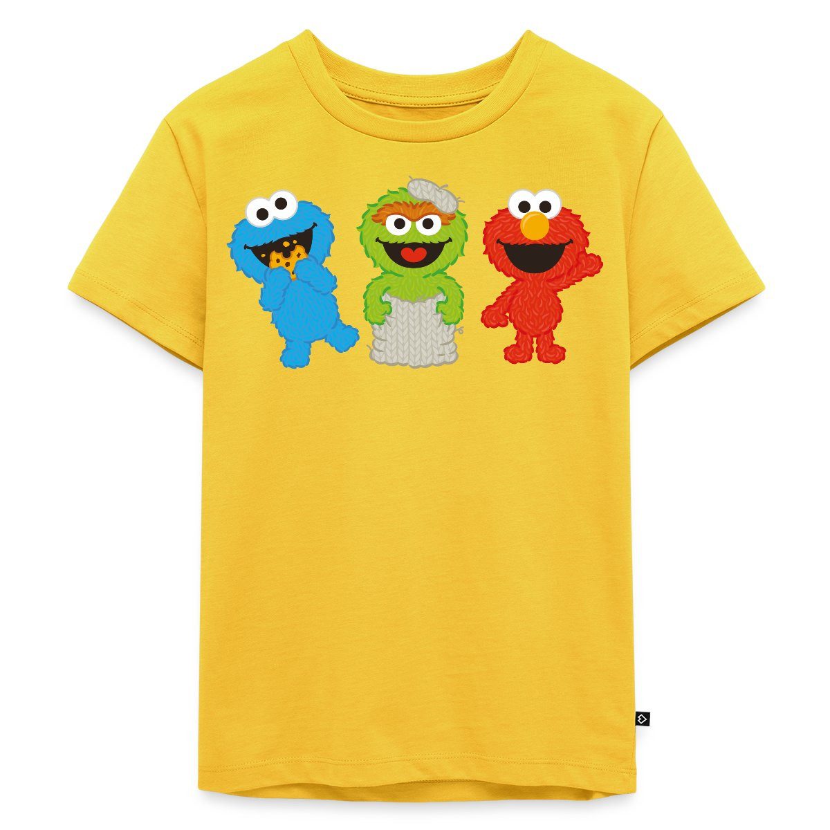 T-Shirt Sesamstraße Baby Krümelmonster, Oscar & Elmo Kinder Premium T-Shirt