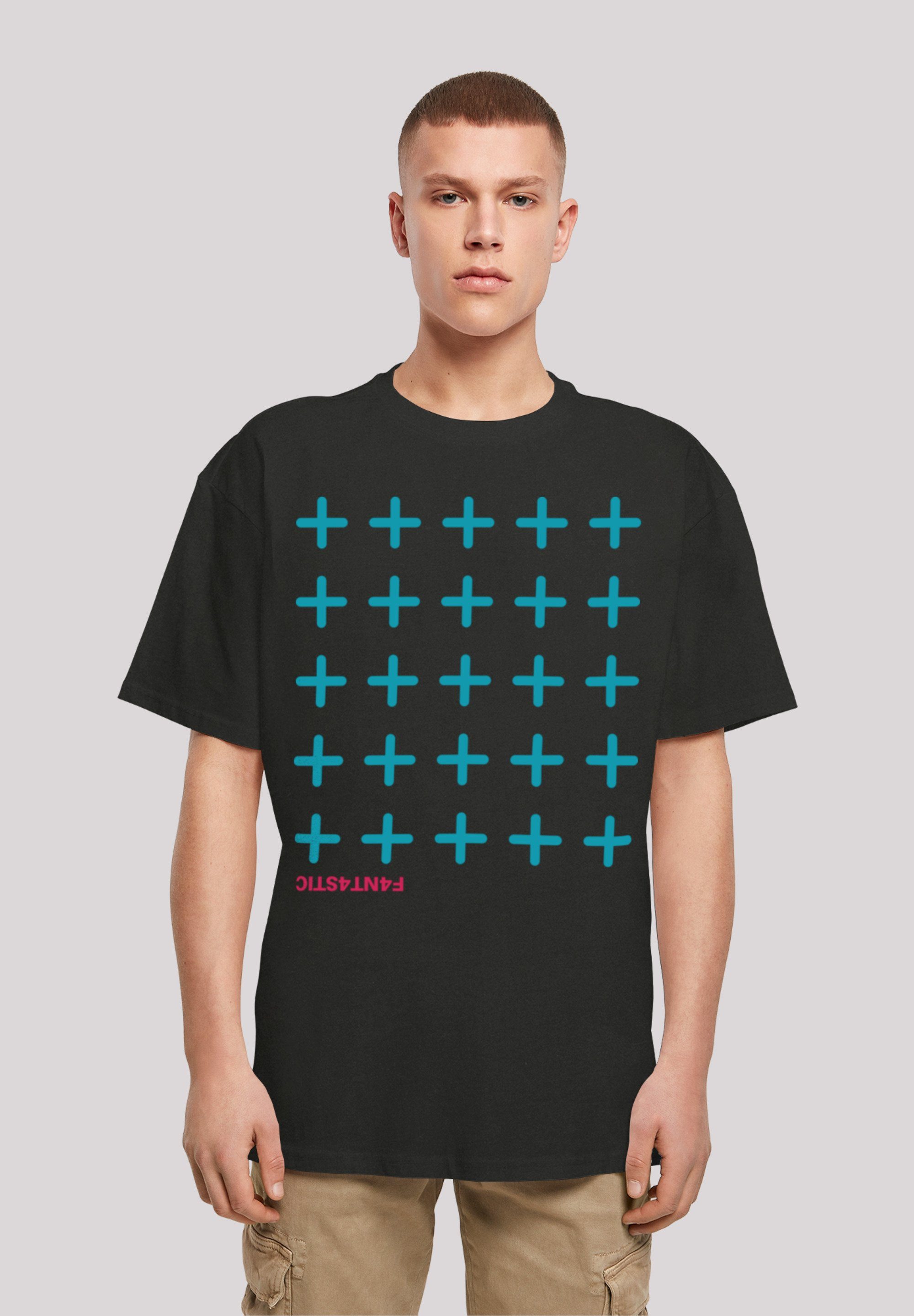 F4NT4STIC T-Shirt Kreuze Blau Print schwarz