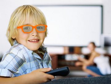 PRECORN 3D-Brille 3D Kinder-Brille orange Universale Passive für Cinema 3D