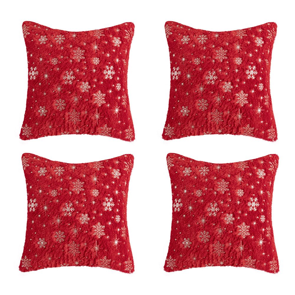 Kissenbezüge 45x45cm Kissenbezug Flauschige Weihnachten 4 STÜCK Kissenbezug
