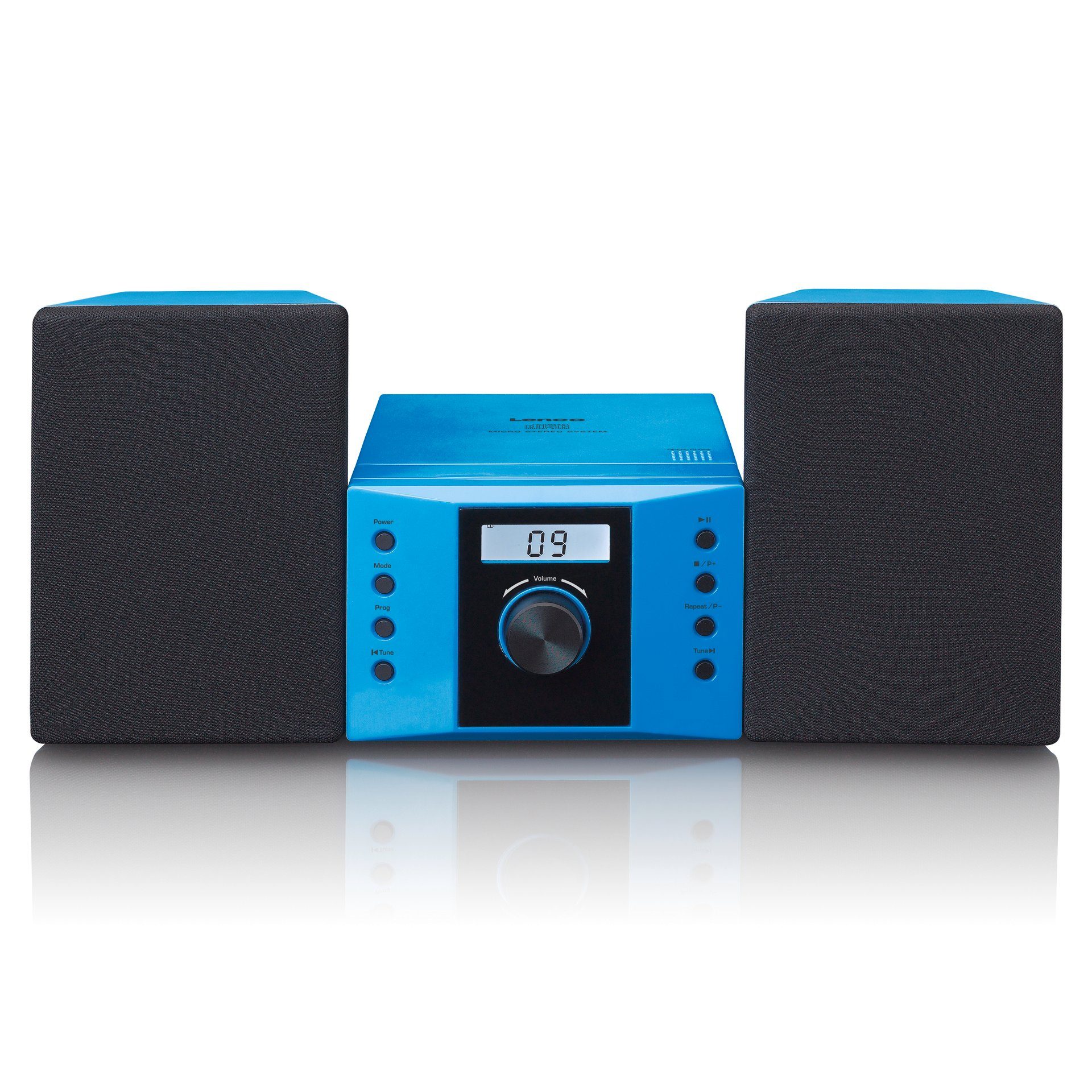 Lenco Micro Set AUX-IN, FM radio, CD-Player Stereoanlage Toplader (FM-Tuner), mit CD, Sticker