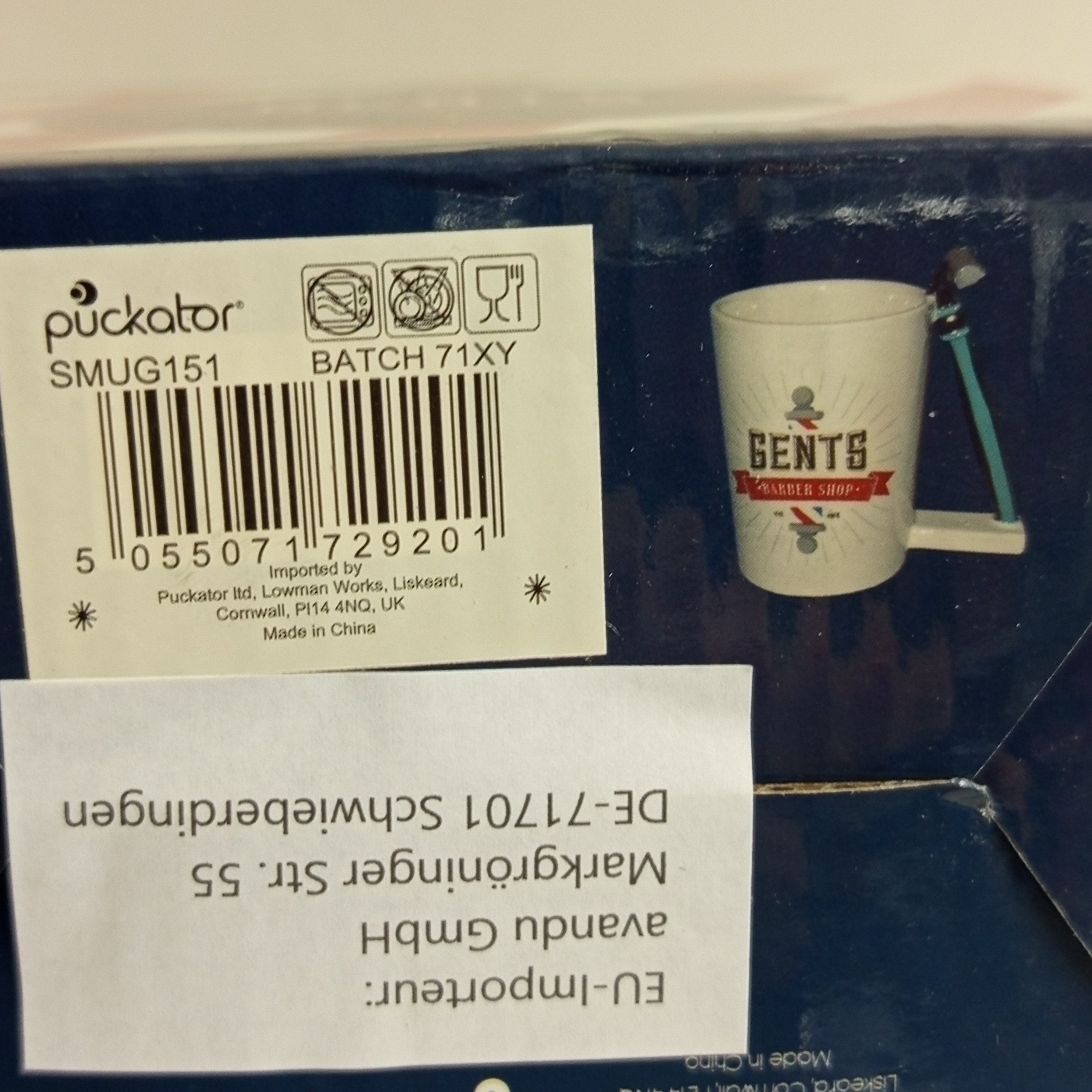 Puckator Tasse Rasierer Kaffeebecher mit Rasierer als Griff