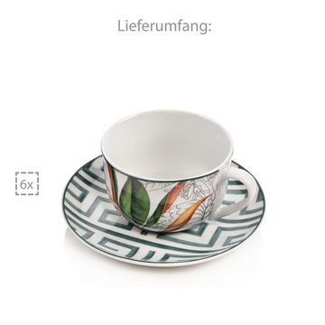 SÄNGER Kaffeeservice Taimali Kaffeetassen Set (12-tlg), Porzellan, 160 ml, spülmaschinengeeignet