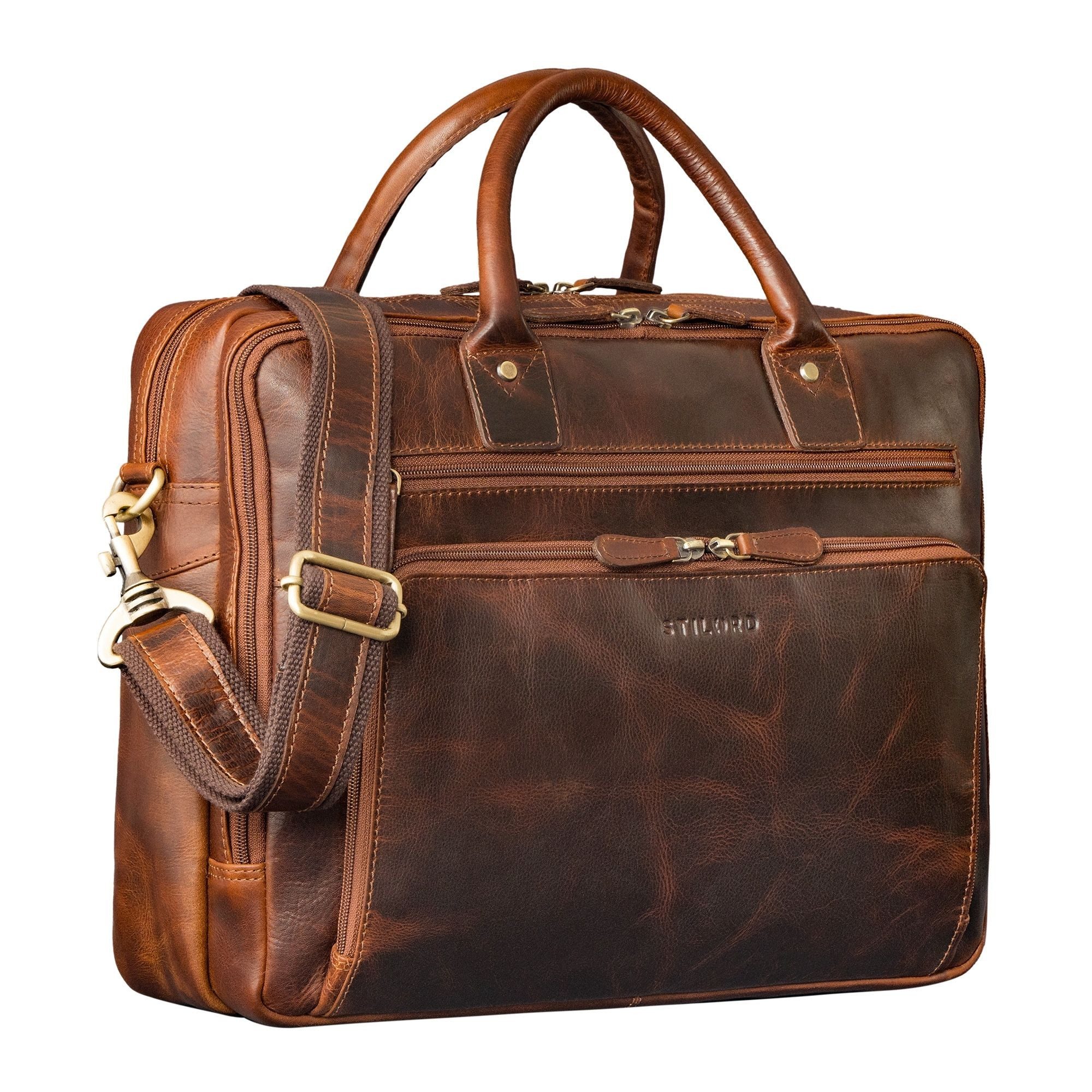 Laptoptasche "Dylan" Große Business Aktentasche Herren Echtleder 16 Zoll & A4