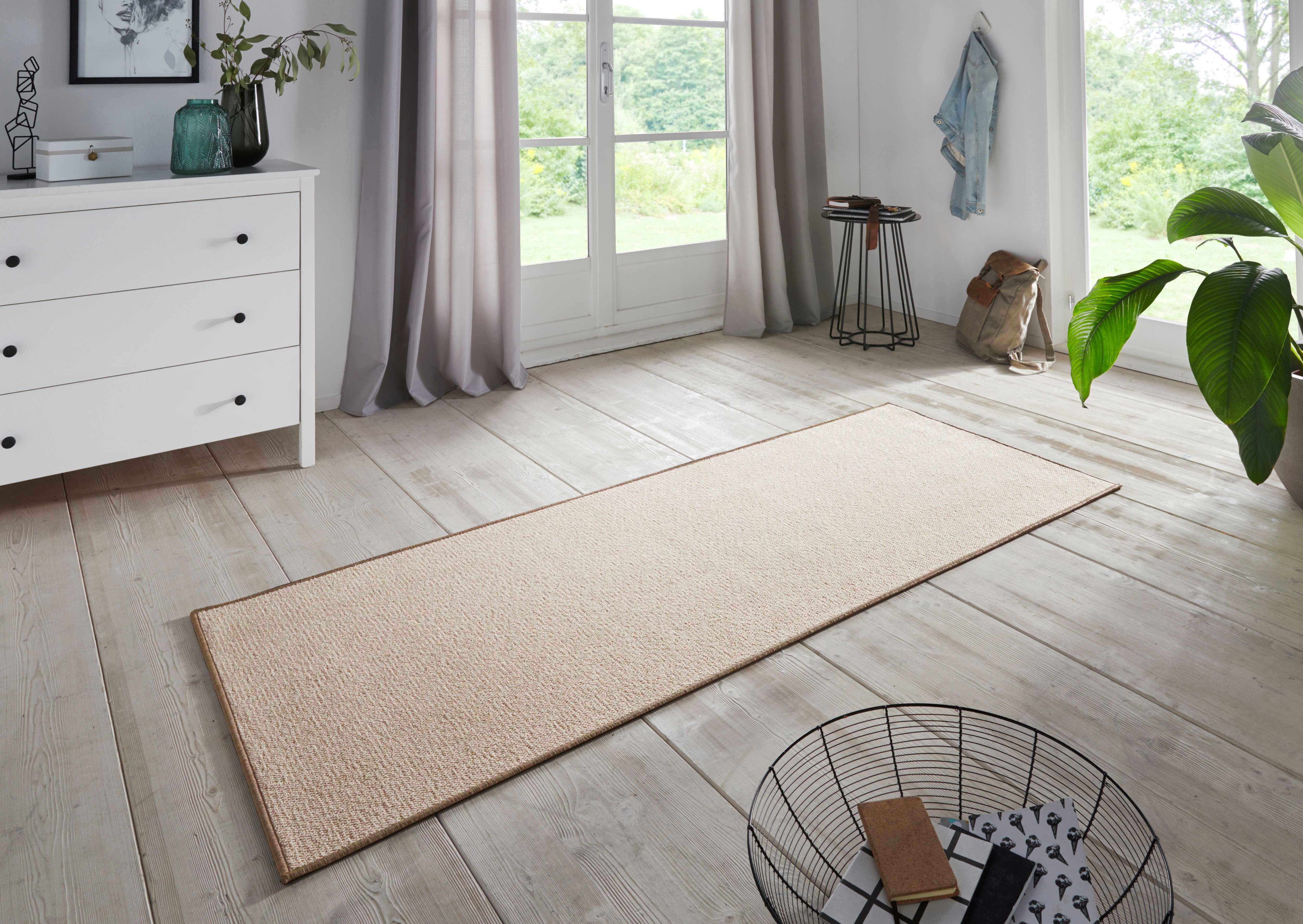 HANSE Home Läufer Bouclé, rechteckig, Höhe: 5 mm, rutschfest, Sisal Optik, Teppich, Küche, Flur, schlicht, umkettelt