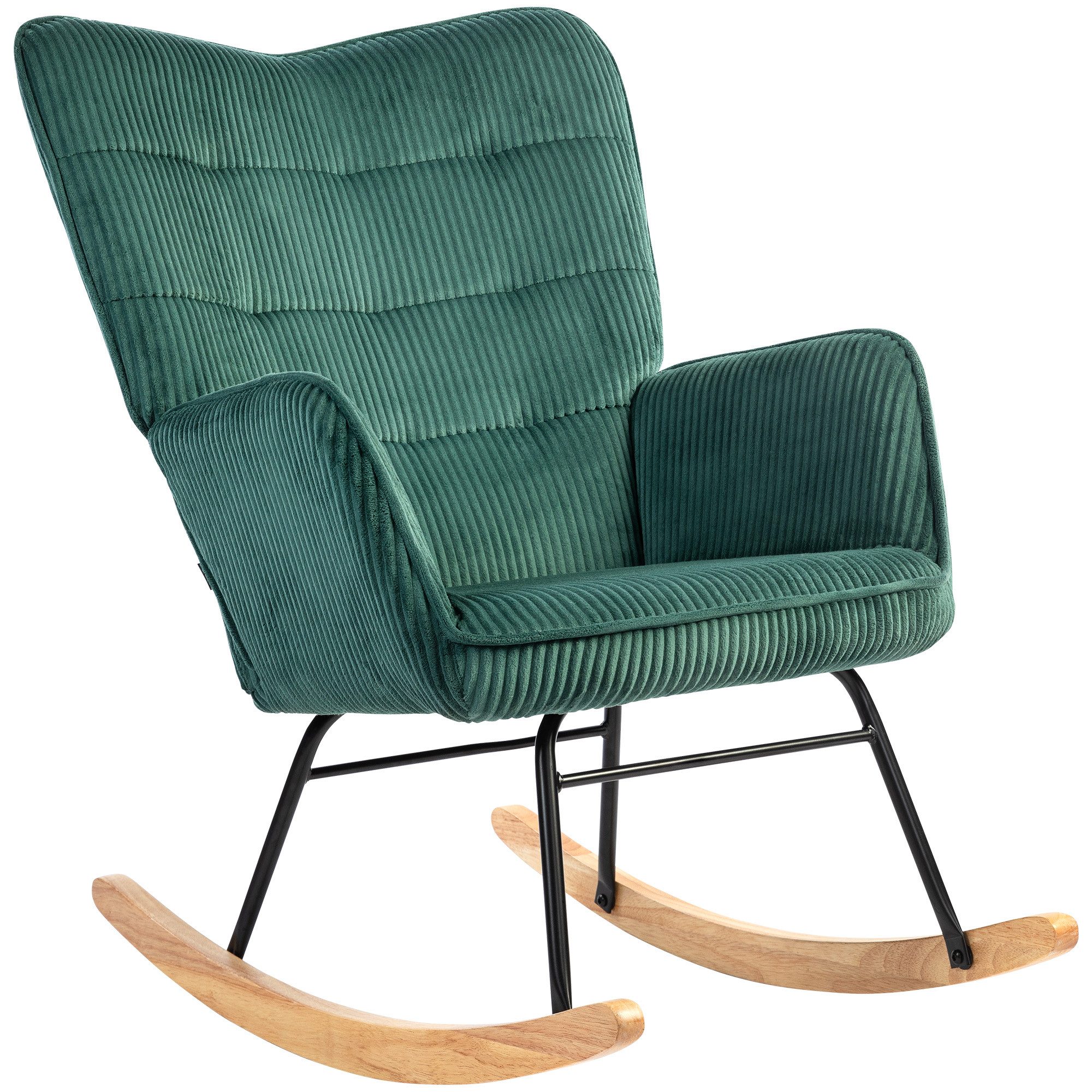 HOMCOM Schaukelstuhl mit Kordoptik, Armlehne, Sessel günstig online kaufen