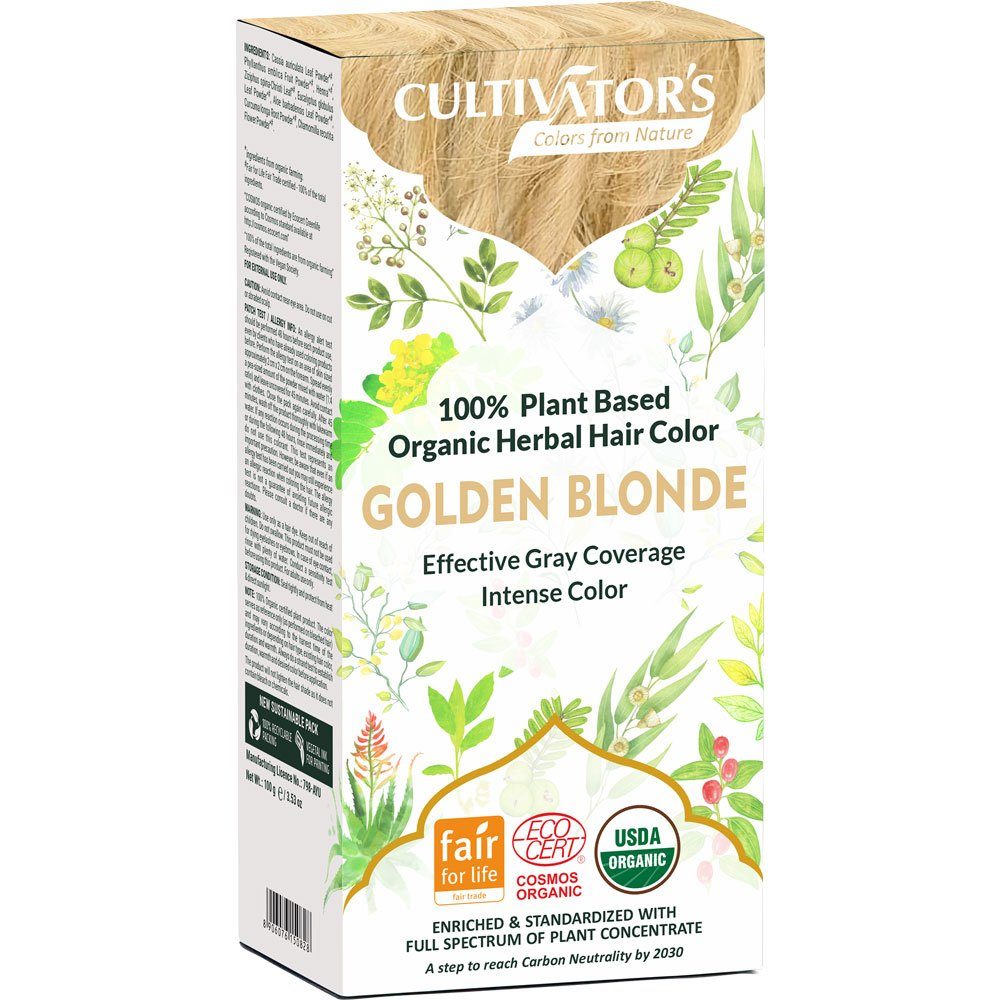 Cultivators Haarfarbe Organische Pflanzen Goldblond, Gold, 100 g