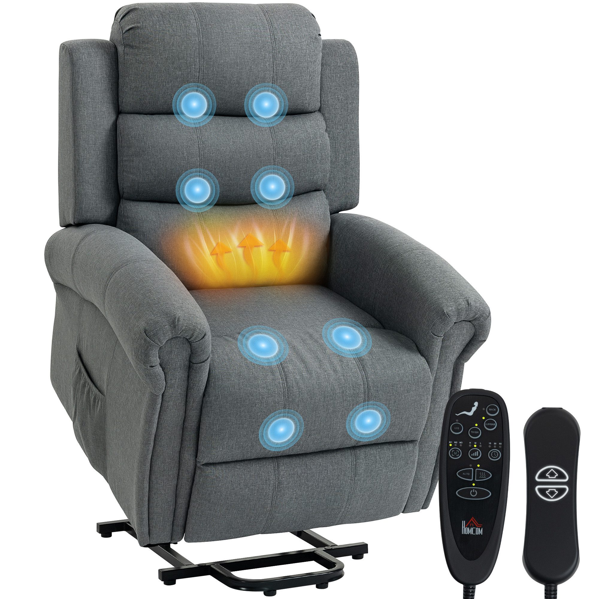 HOMCOM Relaxsessel mit Liegefunktion, Massagefunktion (Massagesessel mit Au günstig online kaufen