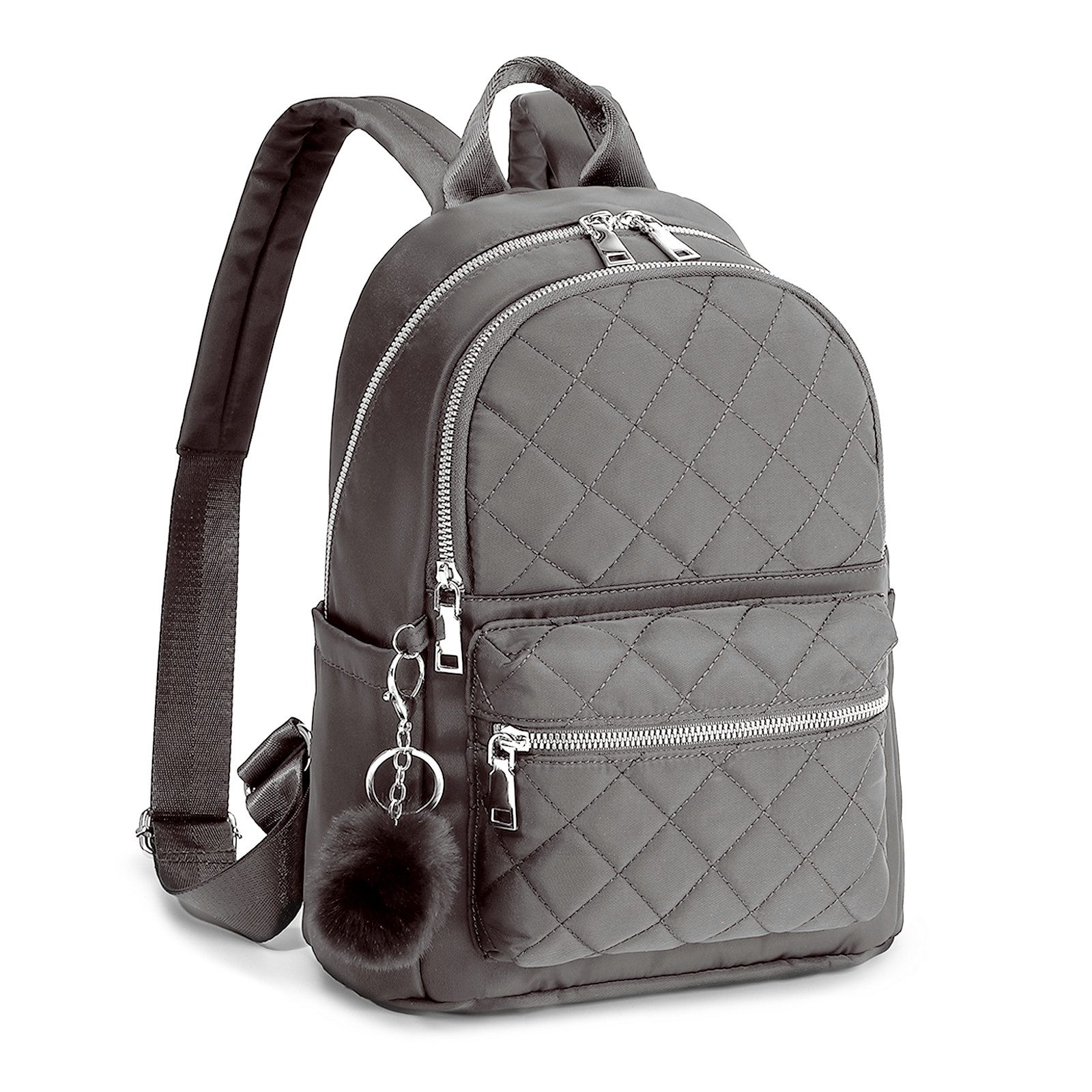 Fassiona Daypack Cityrucksack, Damen Klein Rucksack, Nylon Wasserdicht Daypacks, mit Anhänger Quaste hängen Tasche Diebstahlsicher Casual Daypack