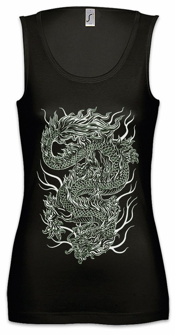 Tanktop Chinese Tattoo Dragon Ärmelloses Damen T-Shirt Asia Drache Flash