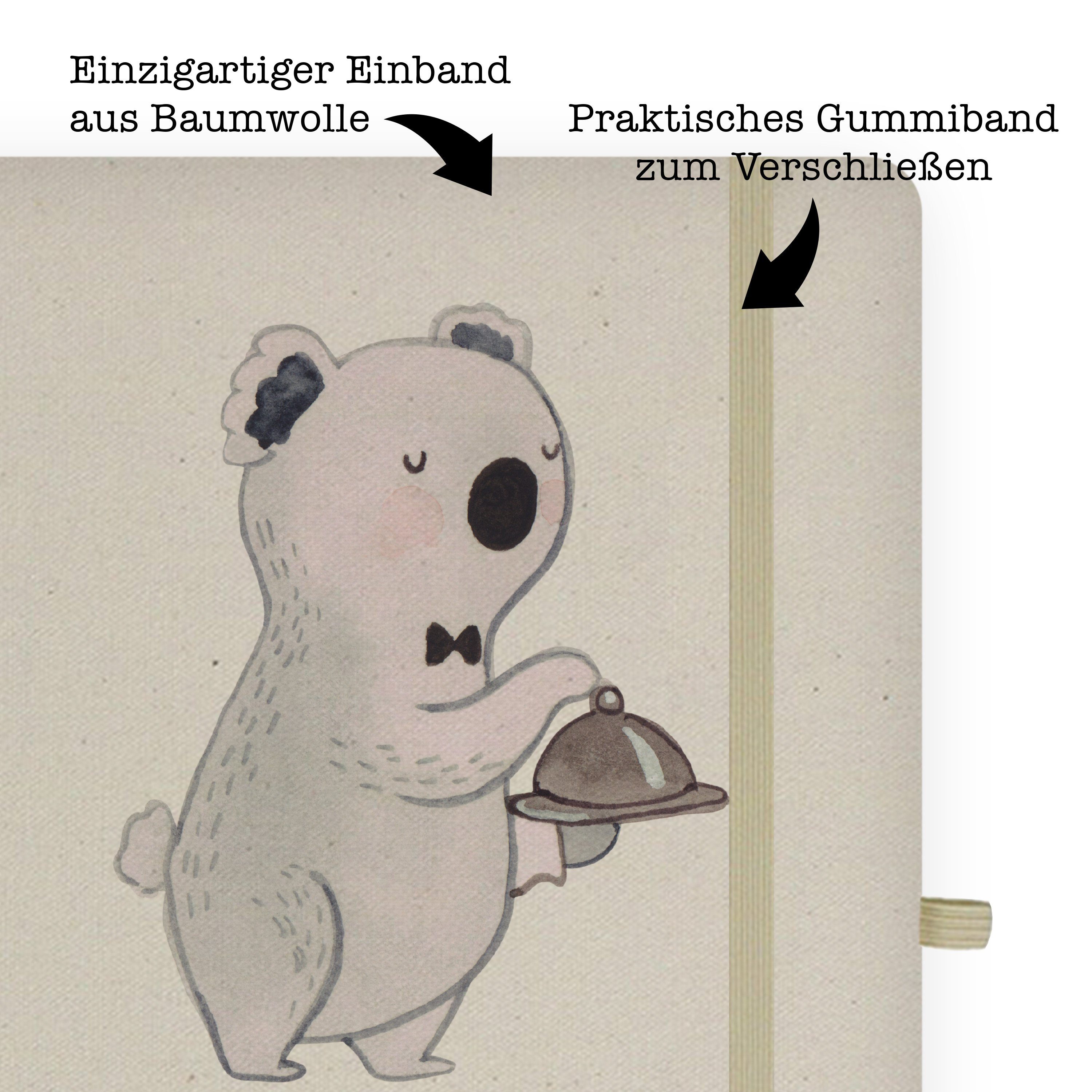 Notizbuch Panda & Mrs. Herz Restaurantfachmann Mrs. Geschenk, - & Transparent Mr. - Schrei Notizen, Mr. mit Panda