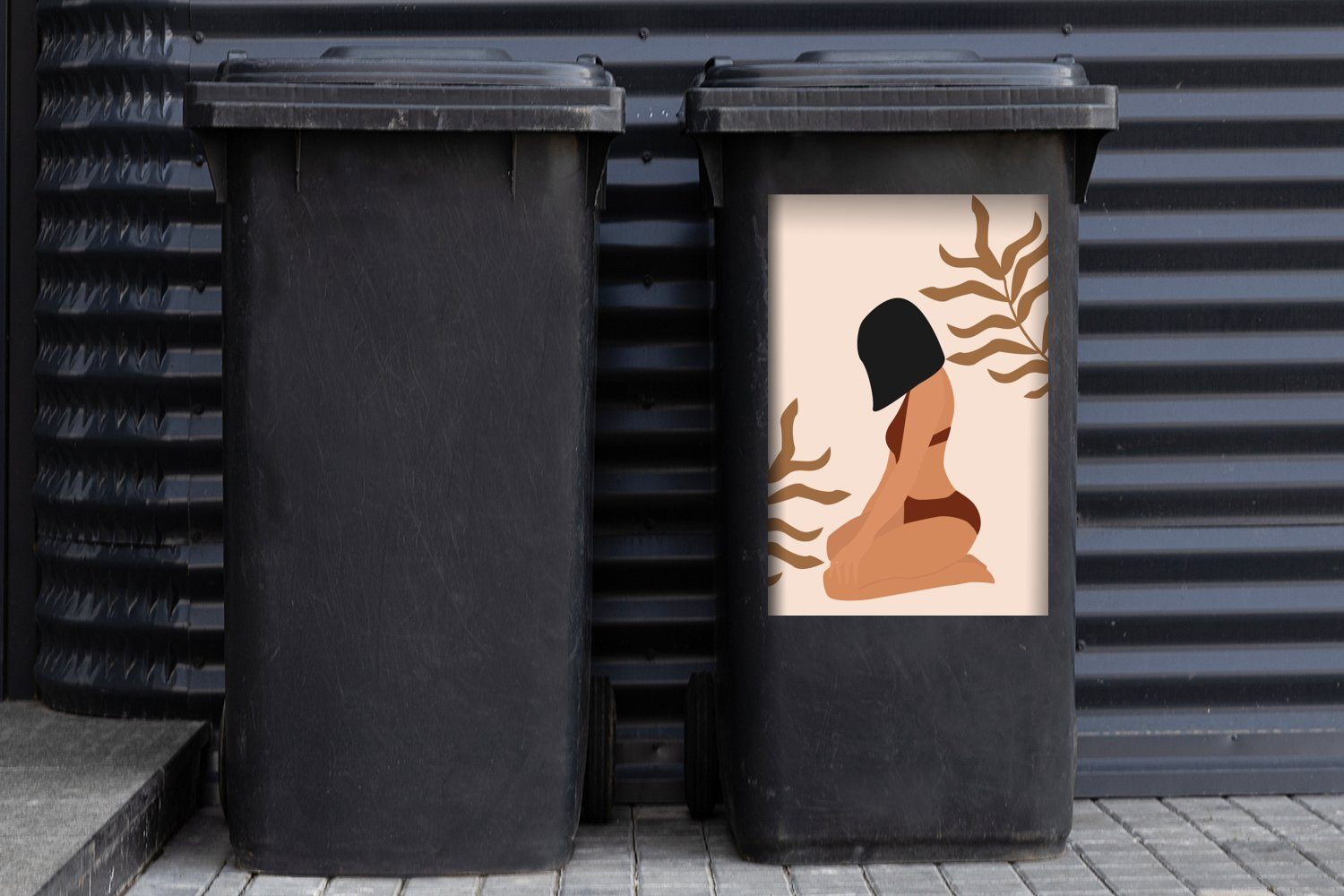 - Sommer Sticker, Container, MuchoWow Frau - Bikini (1 Wandsticker Mülleimer-aufkleber, Mülltonne, Abfalbehälter St),