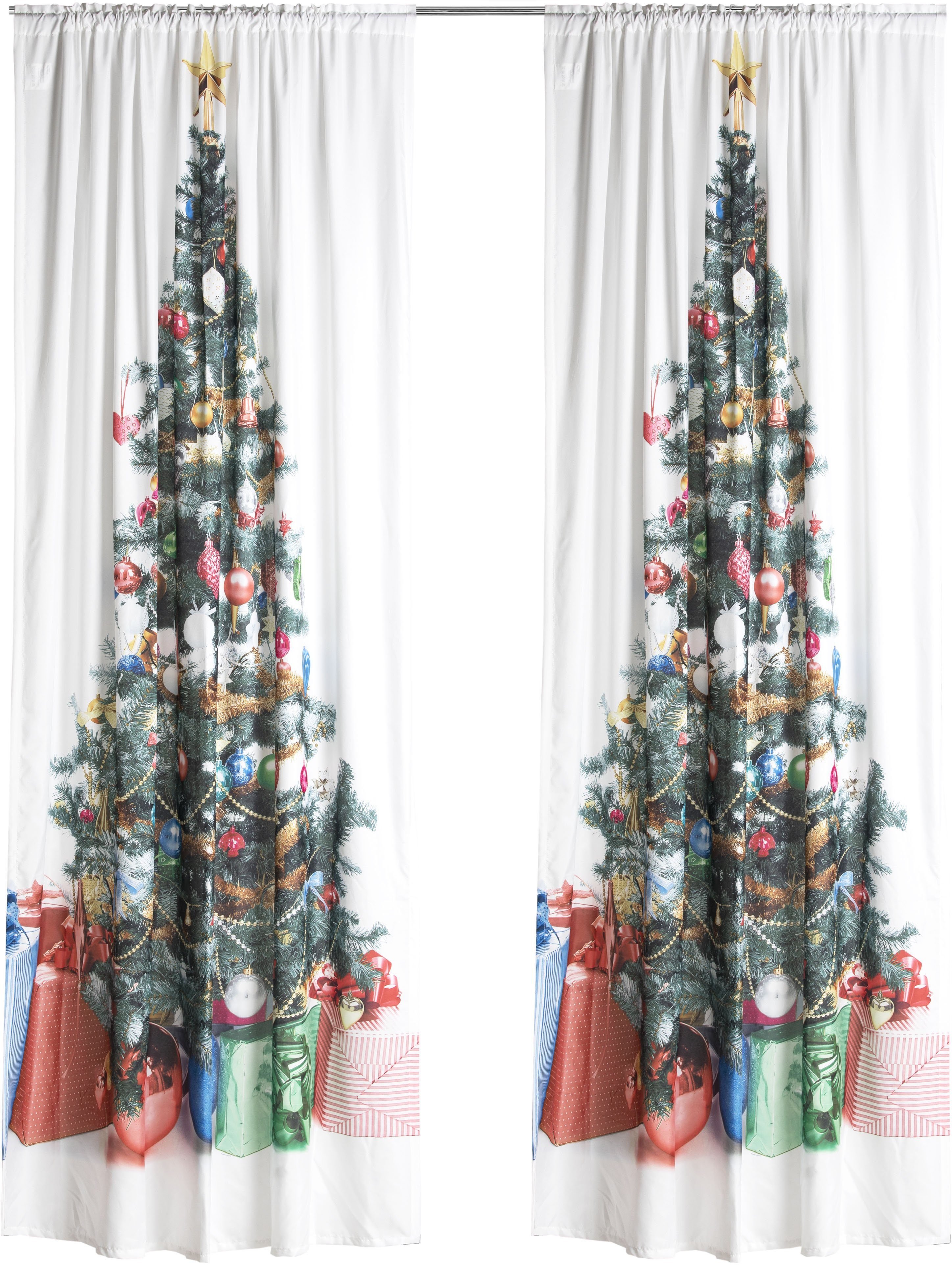 Vorhang »Xmas Tree«, my home, Stangendurchzug (1 St), HxB: 230x140,  Weihnachtsdeko online kaufen | OTTO