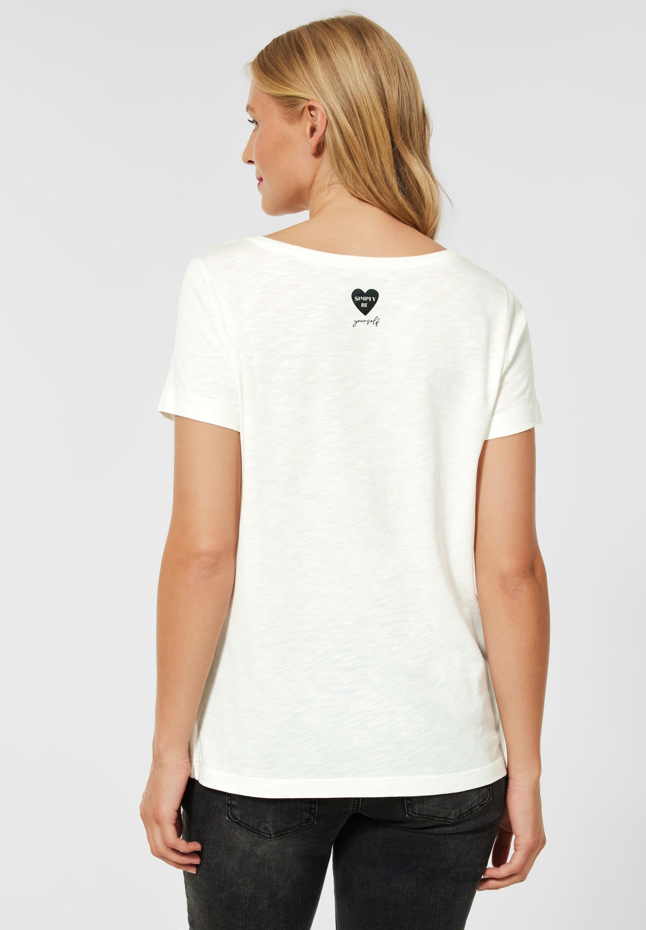 cm, Größe T Partprint ONE ca.: cm, 63 bei Nicht cm M White T-Shirt Shirt (1-tlg) Länge Vorhanden, 102 Off in One 107 Brust STREET Street Maße Saumweite mit