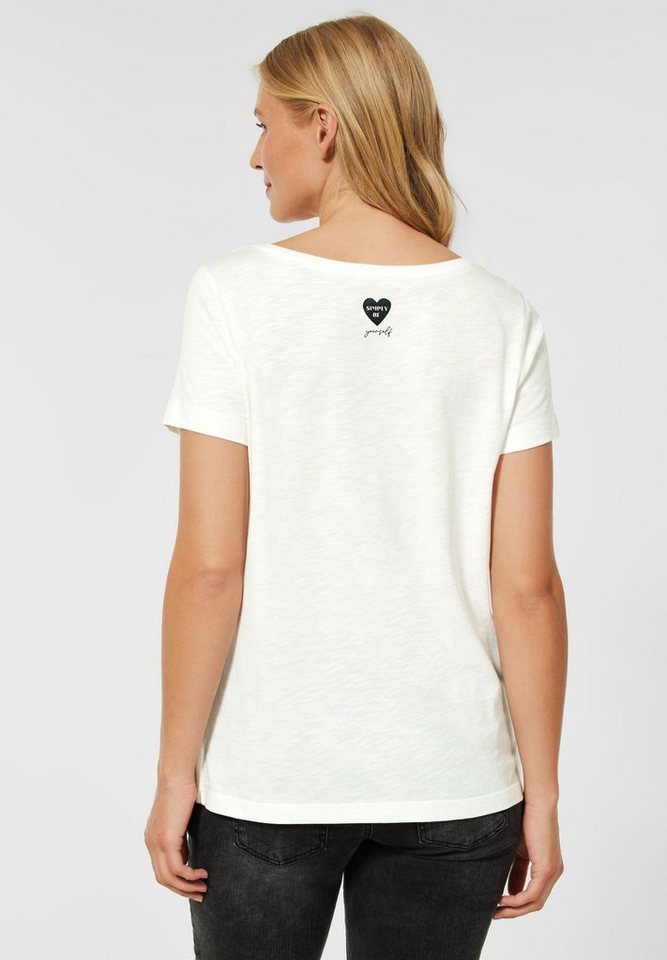 T-Shirt ca.: Größe Vorhanden, Partprint mit 63 One Off cm, Nicht cm Länge ONE 107 STREET T M Shirt Maße Saumweite Brust (1-tlg) cm, Street White 102 bei in