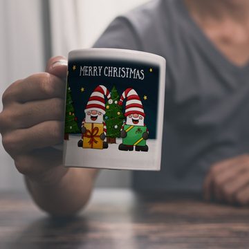 speecheese Tasse Merry Christmas Kaffeebecher mit Wichtel Motiv Weihnachten Advent