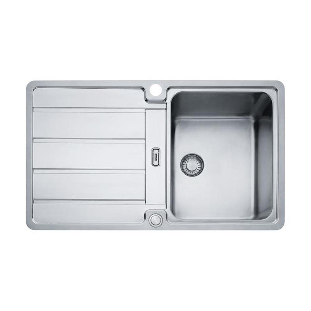 FRANKE Edelstahlspüle Hydros HDX 214 Edelstahl glatt, Druckknopfventil, 86/51 cm