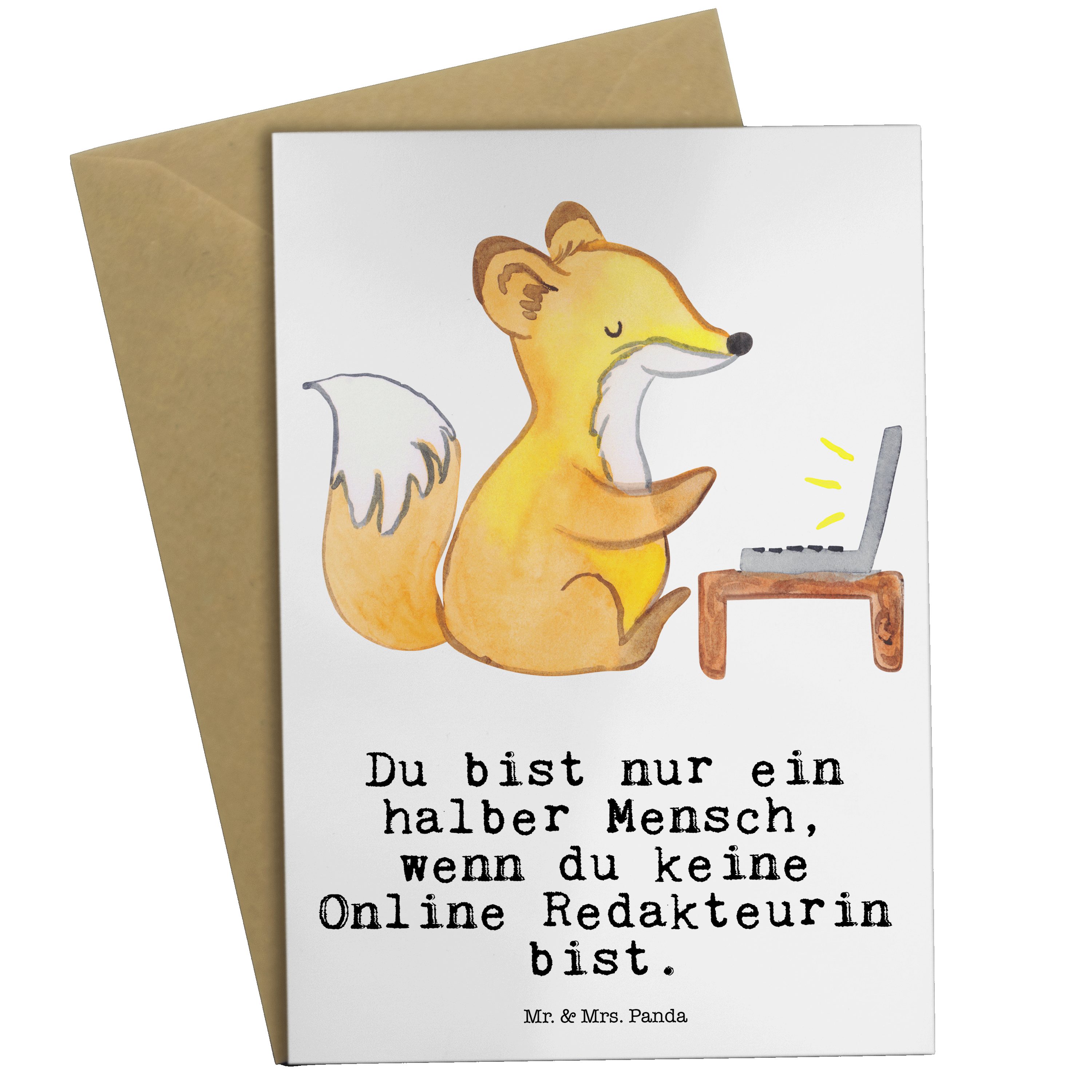Panda & Mr. Geschenk, Mrs. Mita Geburtstagskarte, Redakteurin Grußkarte - mit Herz Weiß - Online