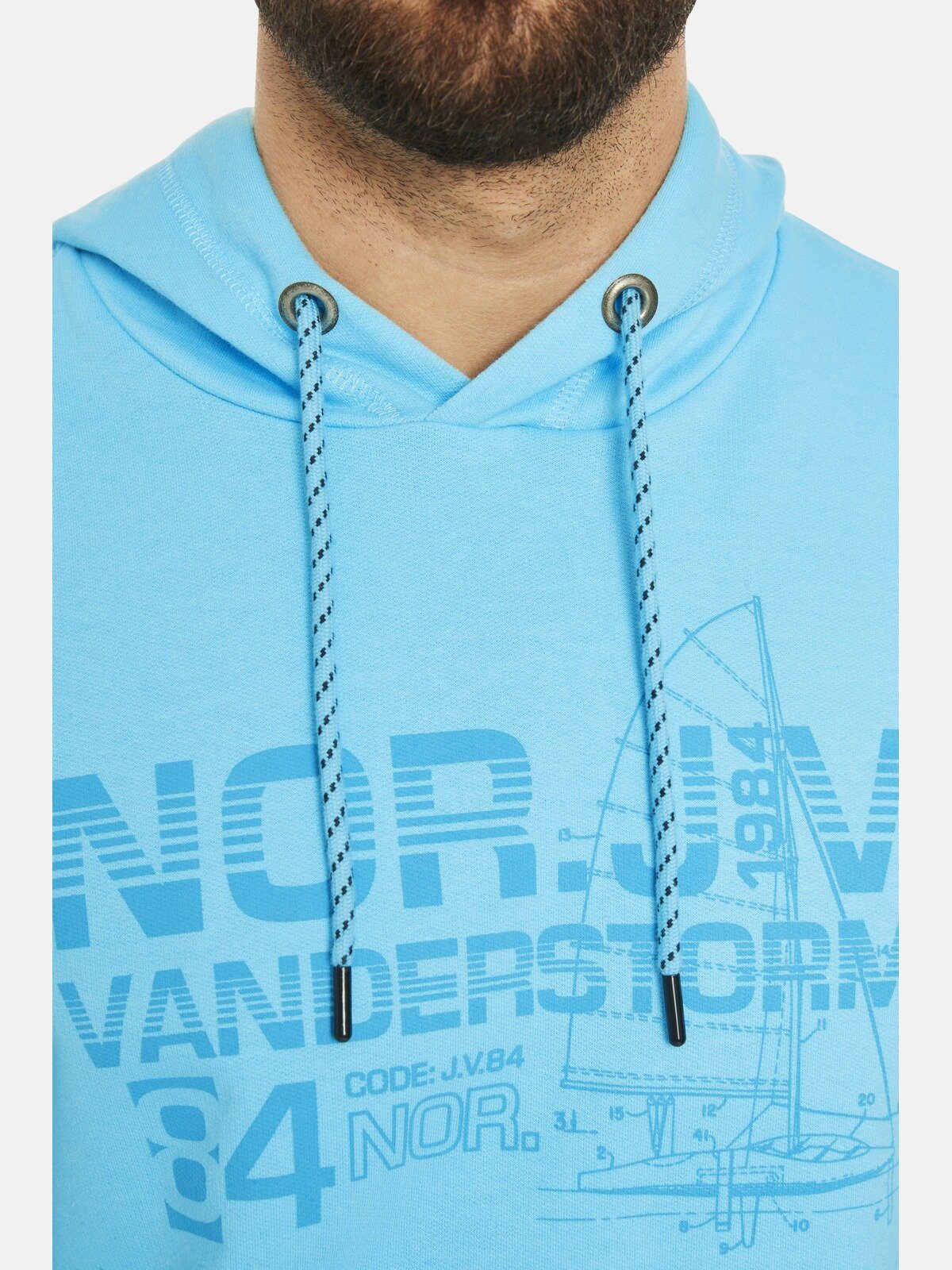Jan Vanderstorm Kapuzensweatshirt JEPPE mit bedruckter JV-Logo Kapuze – Bild 5 von 5