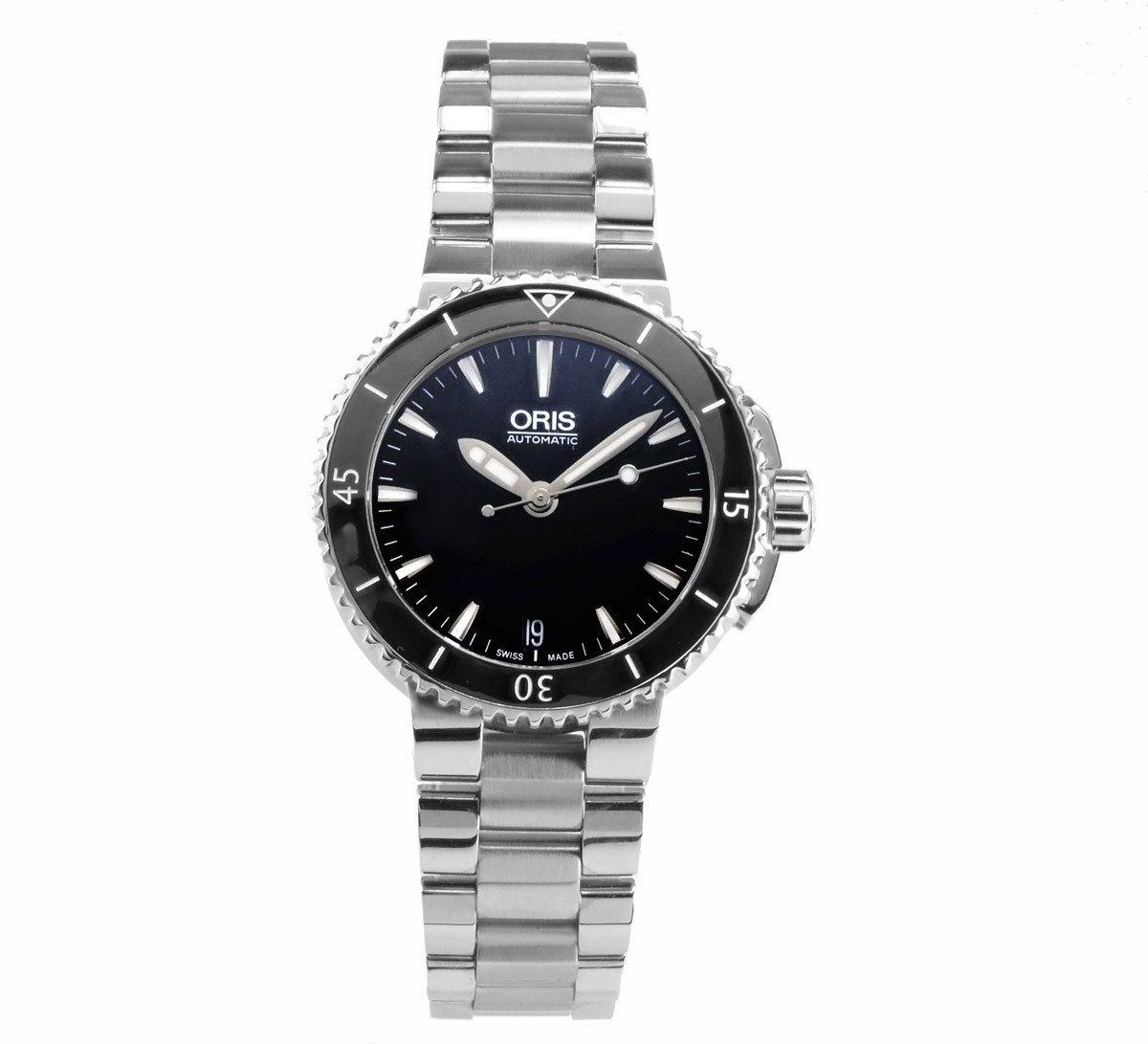 Oris Schweizer Uhr Damen Uhr Automatik 01 733 7652 4154 -07 818 0 1P 36 mm Ø Aquis Date Aquis Date, Keramik Lünette
