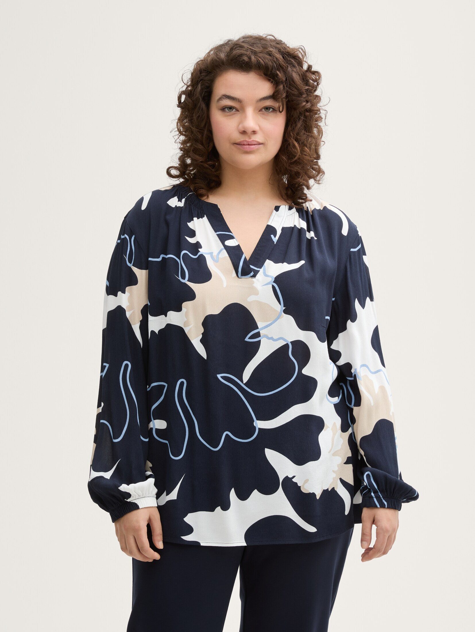 Langarmbluse Plus Size - Bluse mit Muster