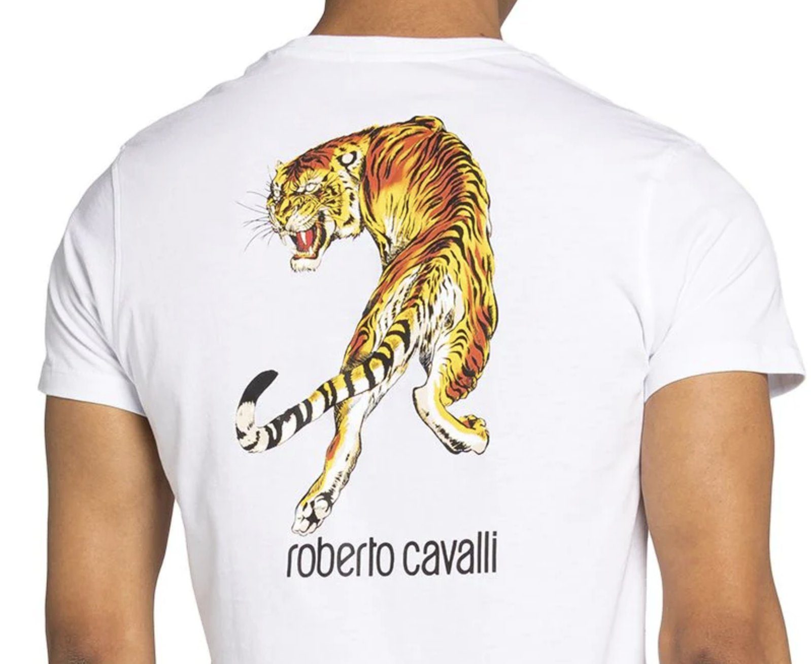 Luxury CAVALLI ROBERTO T-shirt Tiger Logo Print-Shirt CLASS Print Firenze