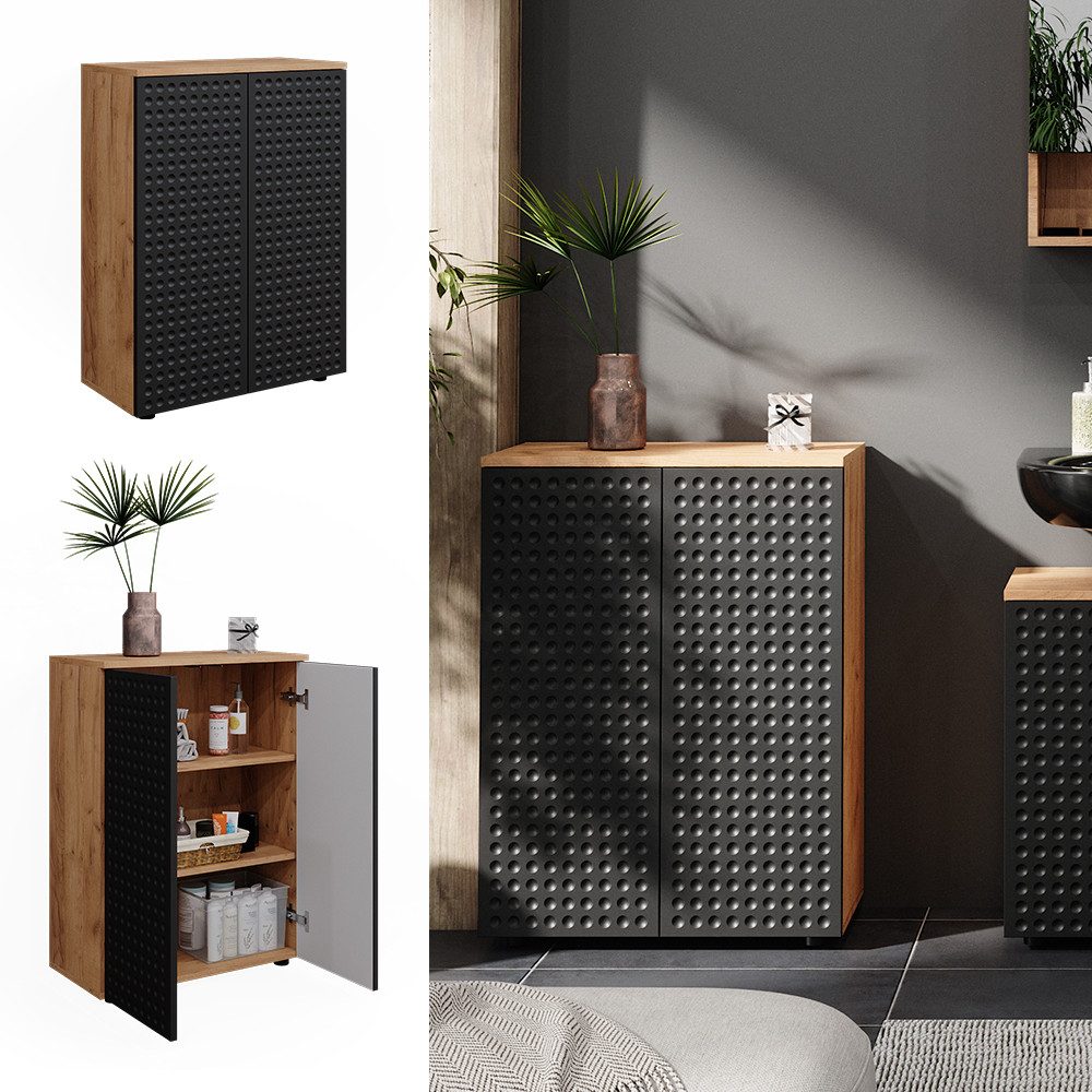 Vicco Midischrank Irma, Anthrazit gepunktet/Goldkraft Eiche, günstig online kaufen