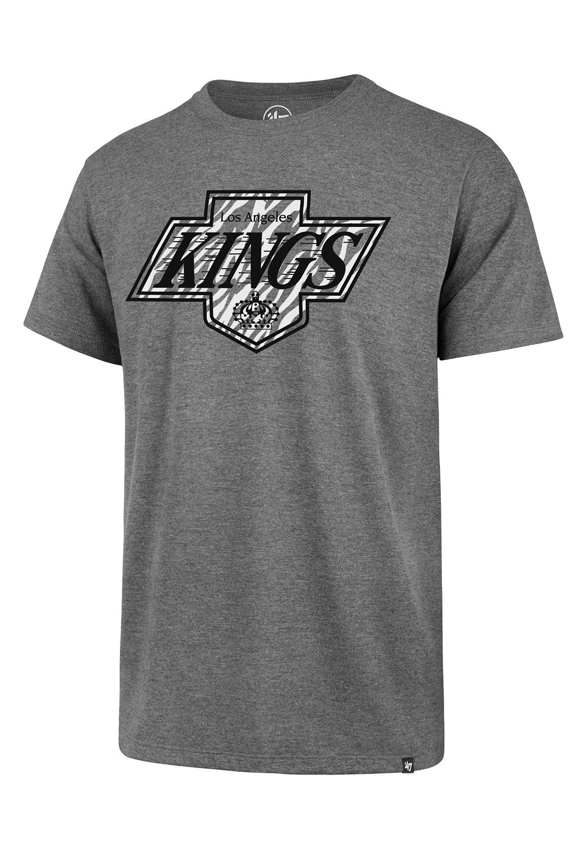 '47 Brand T-Shirt 47 Brand Herren T-Shirt Vintage Flocked 47 Echo Tee LOS ANGELES KINGS 546632 Slate Grey Grau | T-Shirts