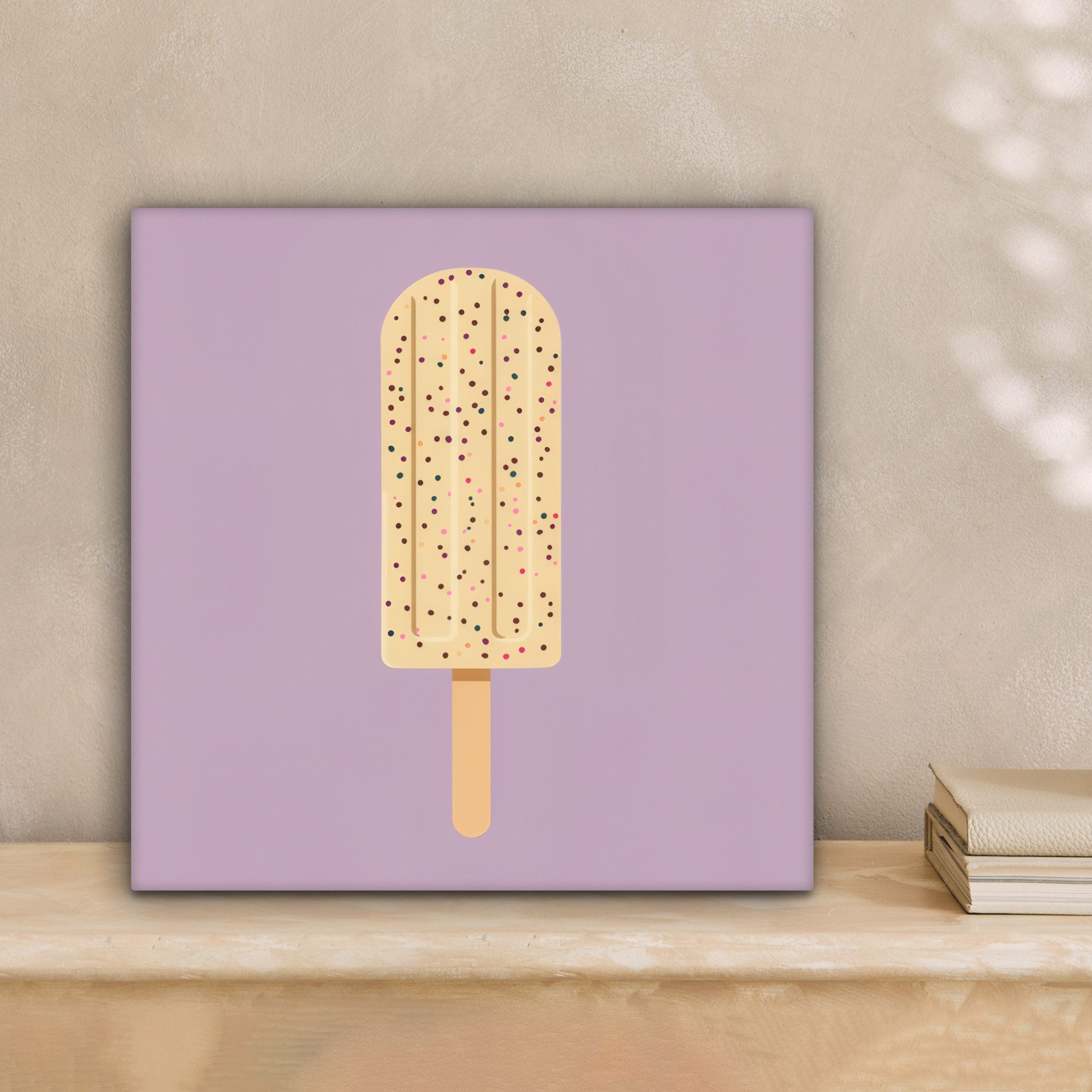 OneMillionCanvasses® Leinwandbild Beige - Eiscreme - Sprenkeln, Fotodruck ( günstig online kaufen