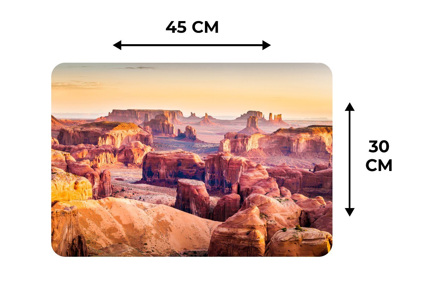 Platzset, Panorama des Monument Valley Schmutzabweisend Amerika, (6-St), Platzset, in MuchoWow, Platzmatte, Platzdecken, Tischmatten