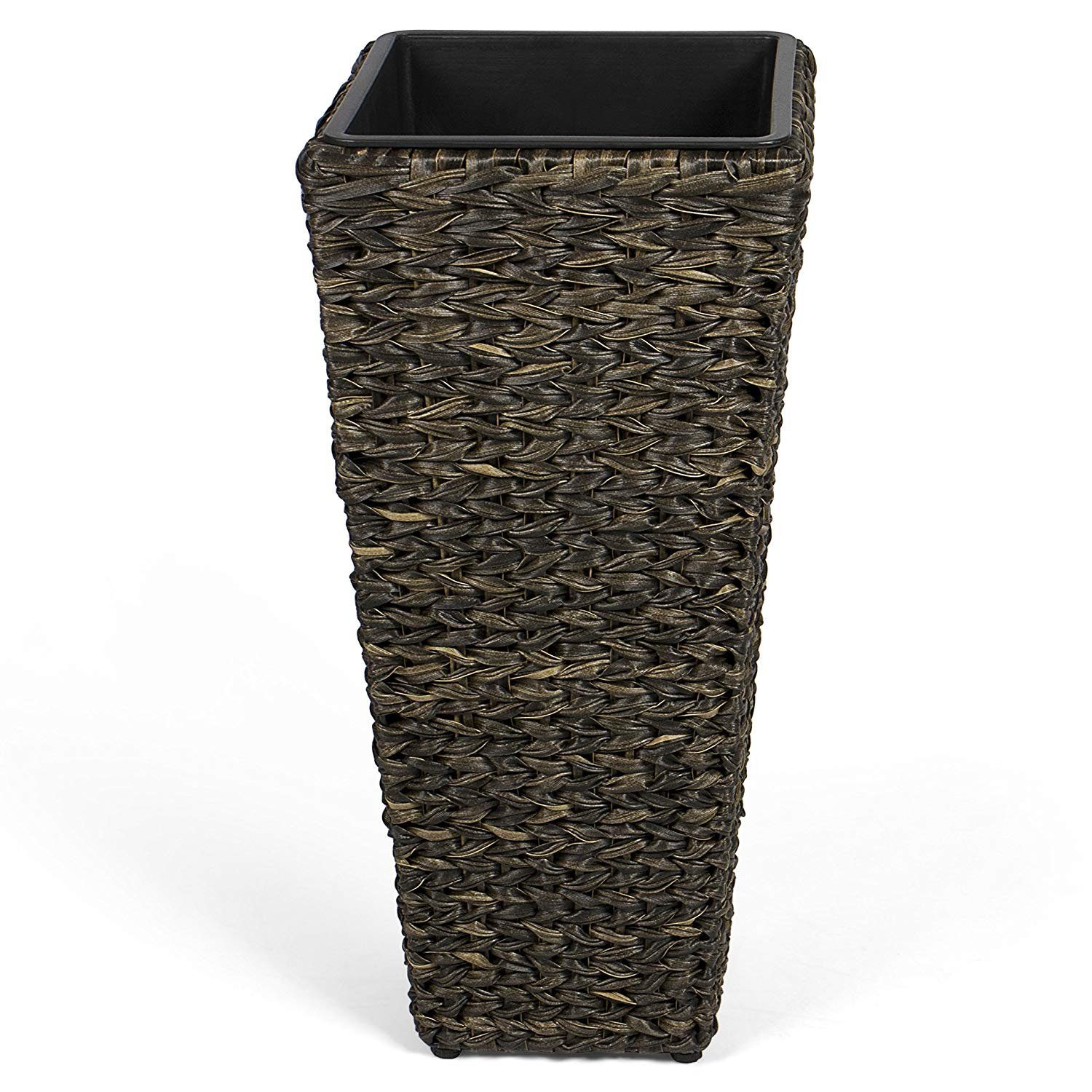 5x Pflanzkübel 14 Liter Schwarz - Viereckige Pflanzgefäße Für Garten