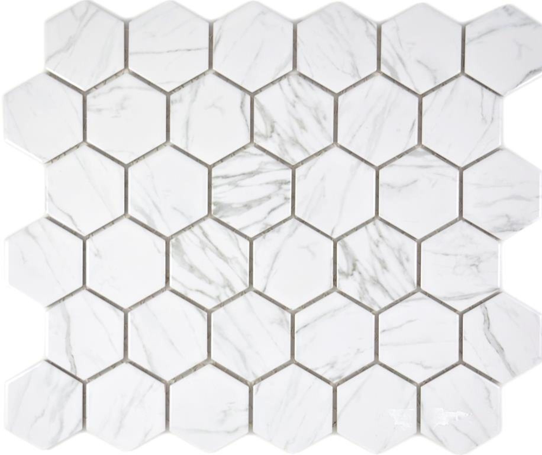 Mosani Mosaikfliesen Mosaik Fliese Keramik Carrara Mosaikfliese Wand Плиткаspiegel, Weiß
