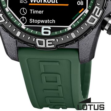 Lotus Multifunktionsuhr Lotus Herrenuhr Kunststoff Grün Lotus, (Multifunktionsuhr), Herren Armbanduhr rund, groß (ca. 45mm), Kohlefaser, Sport, Fashion