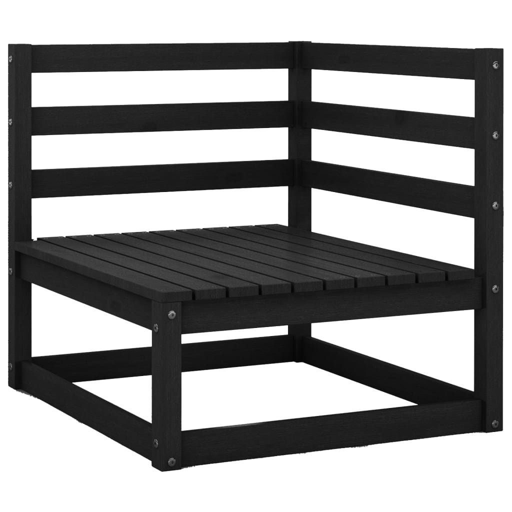 vidaXL Sofaelement 3-tlg. Garten-Lounge-Set Schwarz Massivholz Kiefer (1 St)