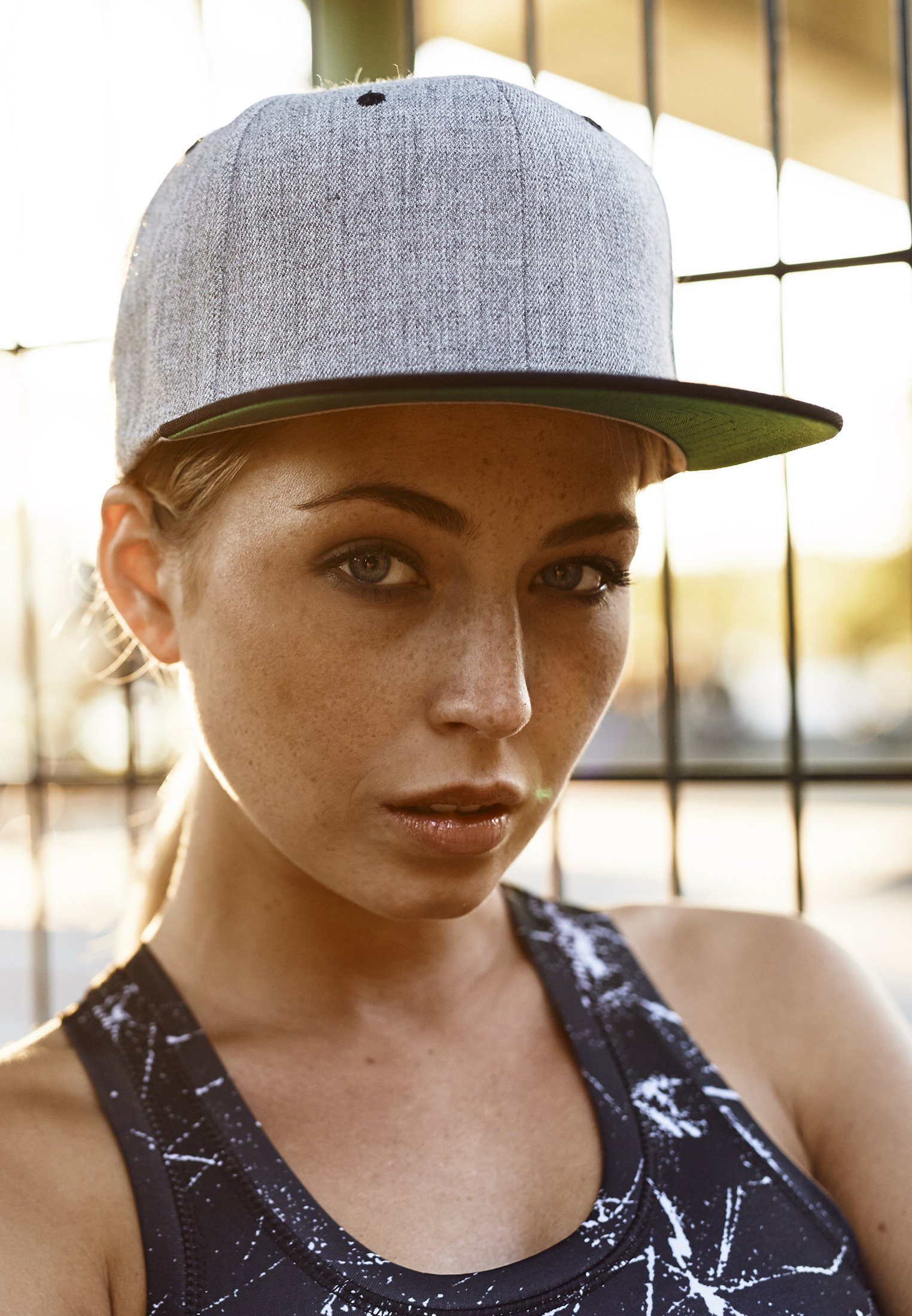 Flex Flexfit 2-Tone heathergrey/black Snapback Snapback Cap Classic