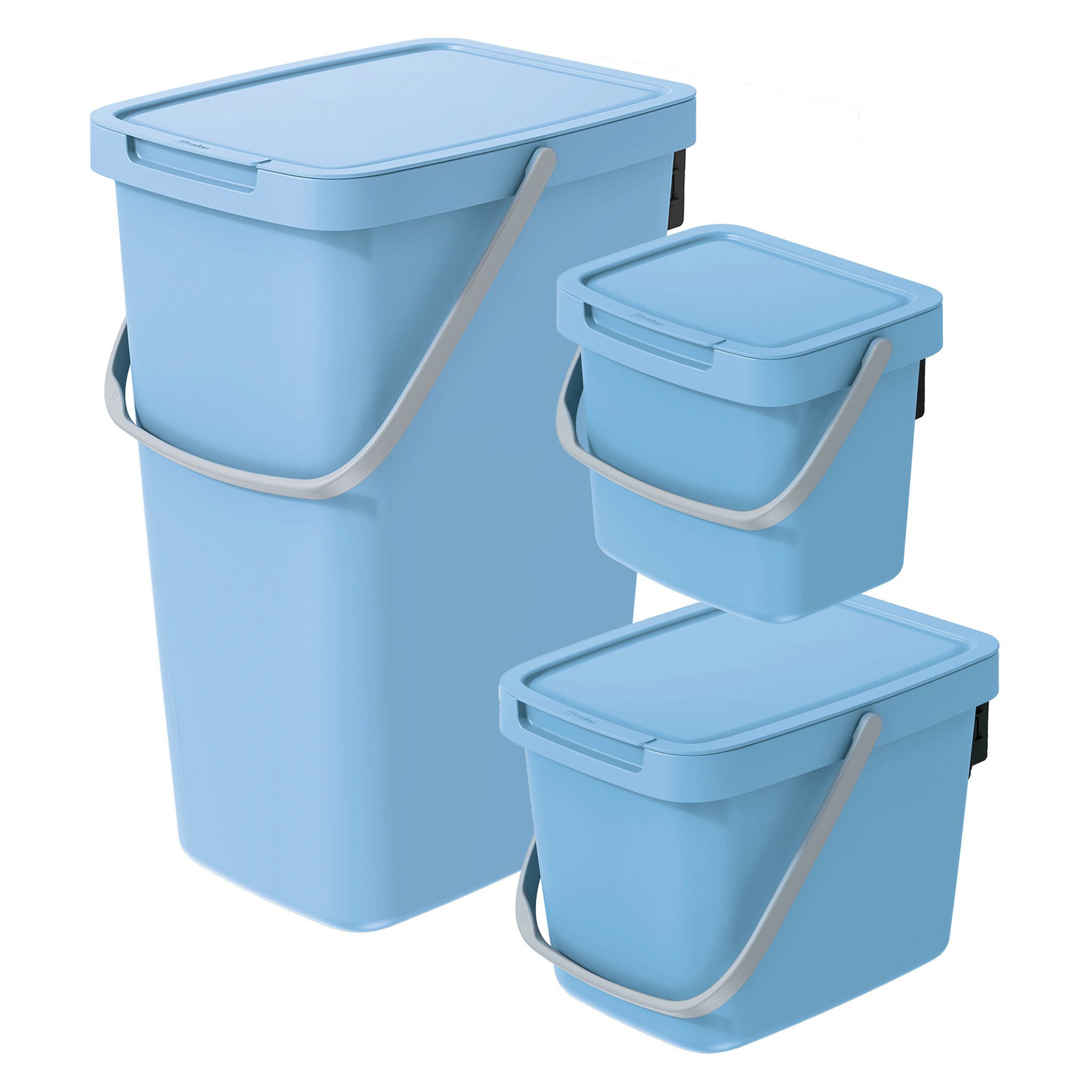 VidaAtHome.de Mülleimer Q-SYSTEMA Abfalleimer-Set 3 Liter + 6 Liter + 20 Liter