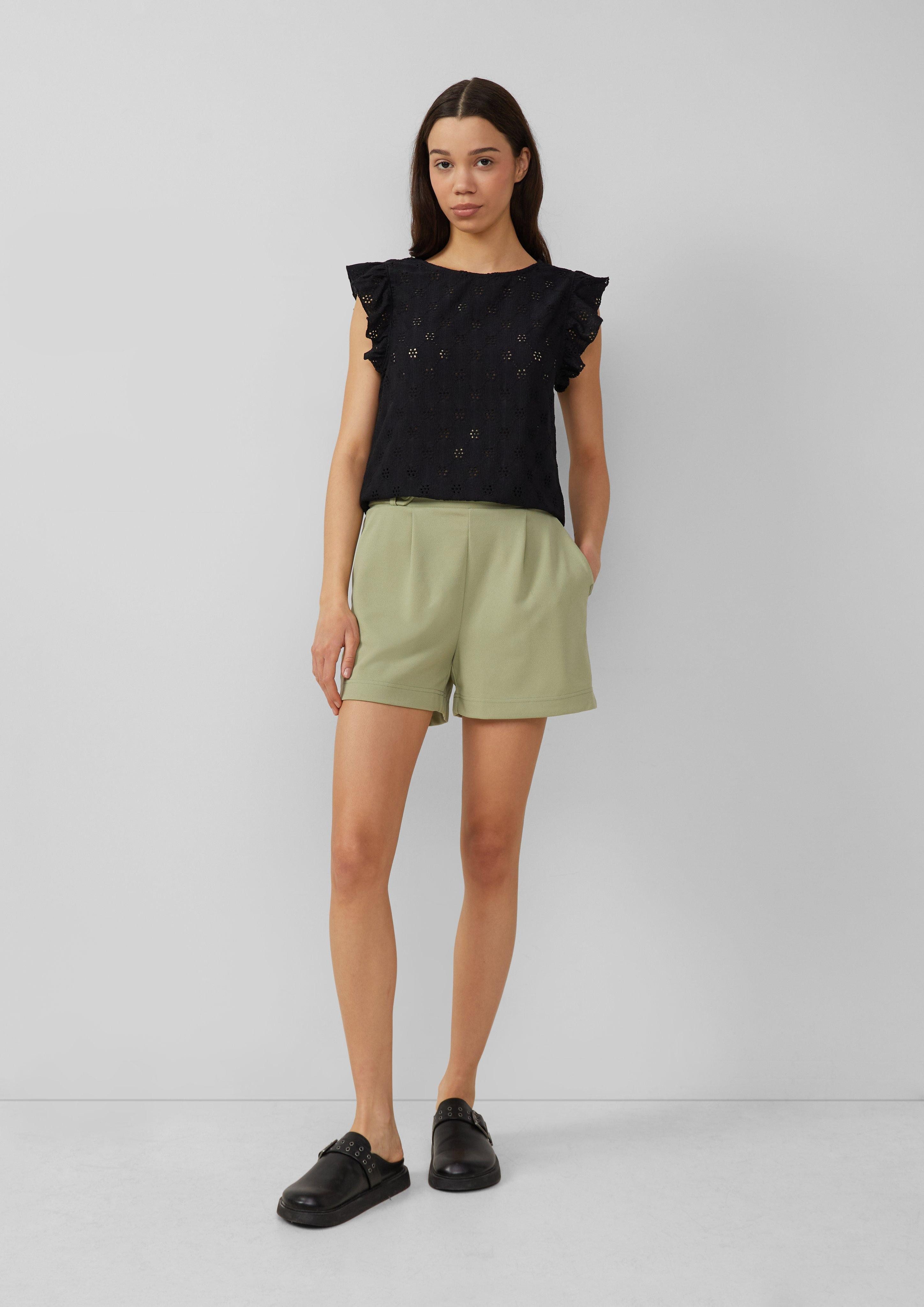 QS Shorts Shorts aus Interlockjersey Zierknopf günstig online kaufen