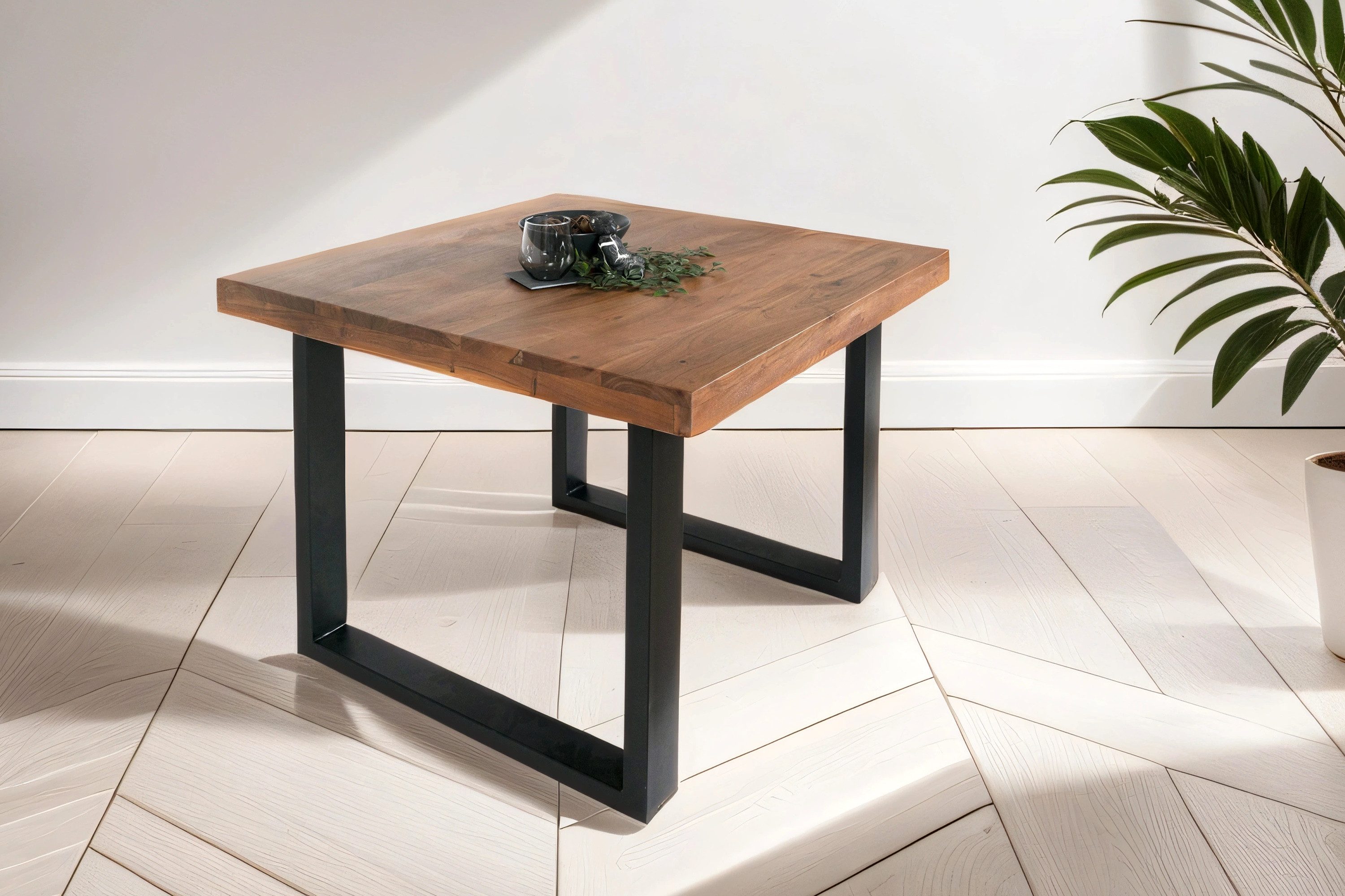 Loreno® Esstisch Rio, Akazieholz, Metallgestell U-Form, günstig online kaufen