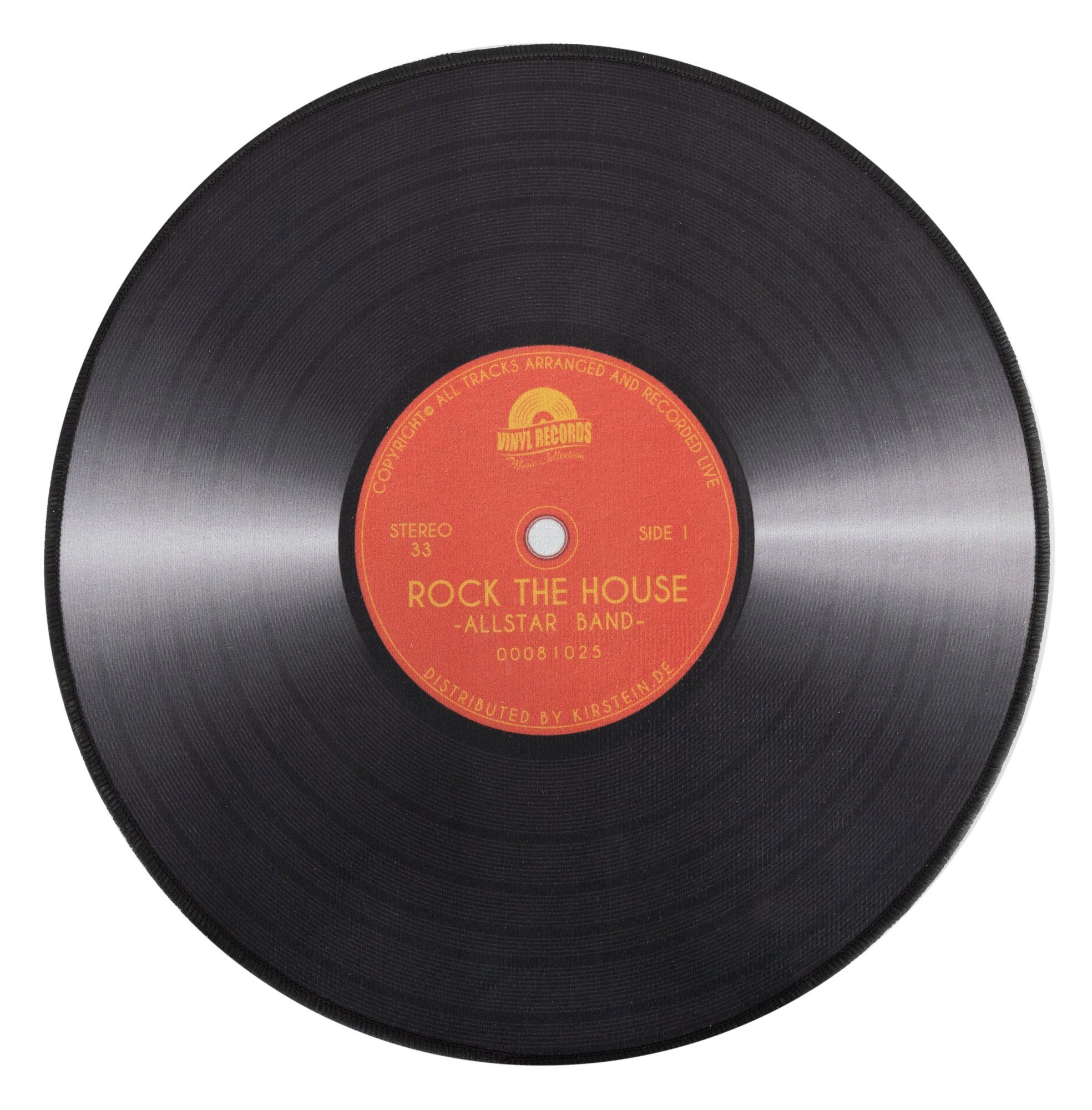 Fußmatte DMS-50 Türmatte Schallplatte rund - Rutschfeste Vintage Vinyl-Schallplatte  Fussmatte - Cooler Retro Platten Schuhabtreter - 50 cm Durchmesser  Fuß-Abstreifer - Schmutzfangmatte im LP-Design, joycraft, rund