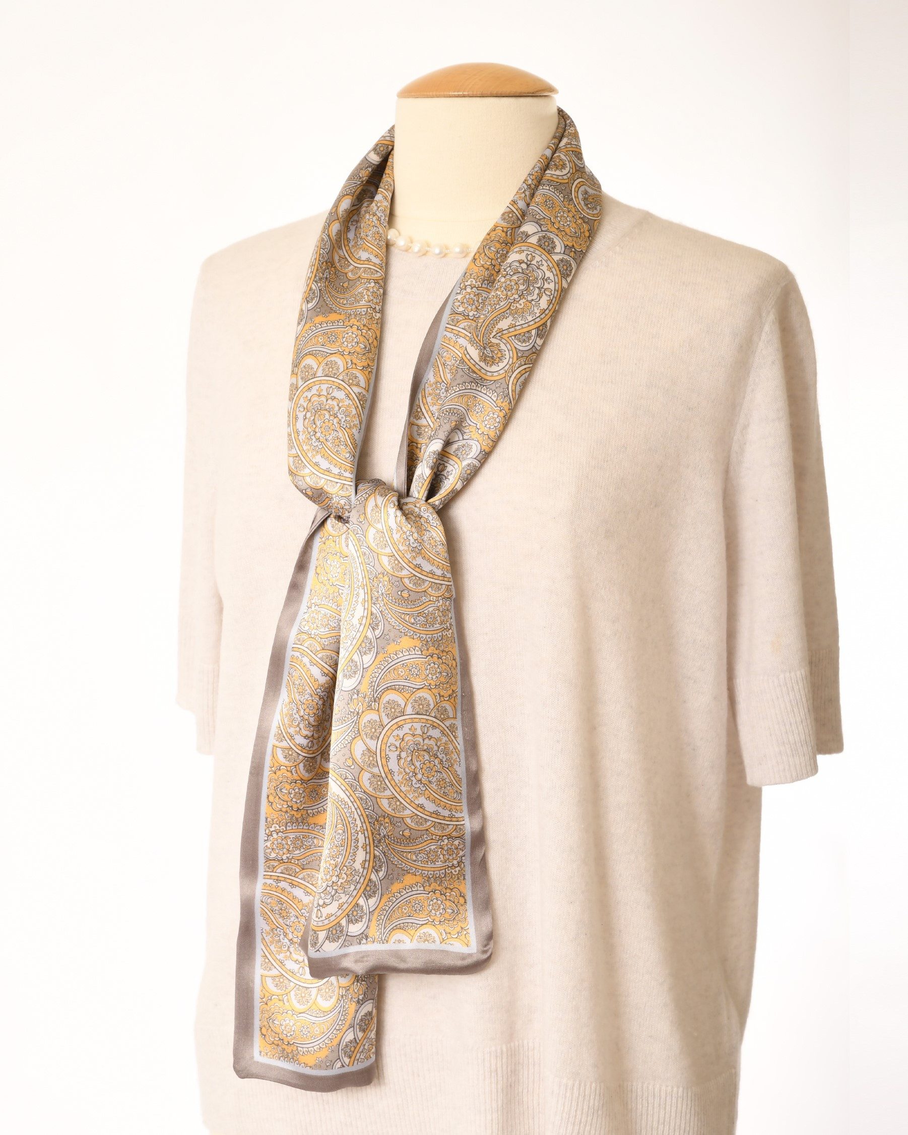 MayTree Seidentuch schmal beidseitig, Paisley, beige, gold, 16 x 145 cm, (S günstig online kaufen