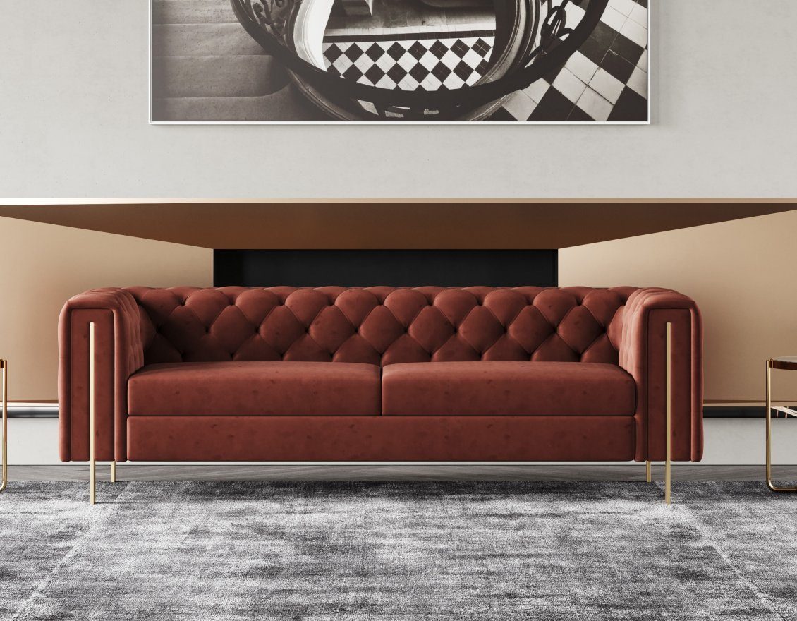 JVmoebel Sofa, Dreisitzer Couch Polster Sofa 3er Sofas Zimmer Möbel Moderne Leder