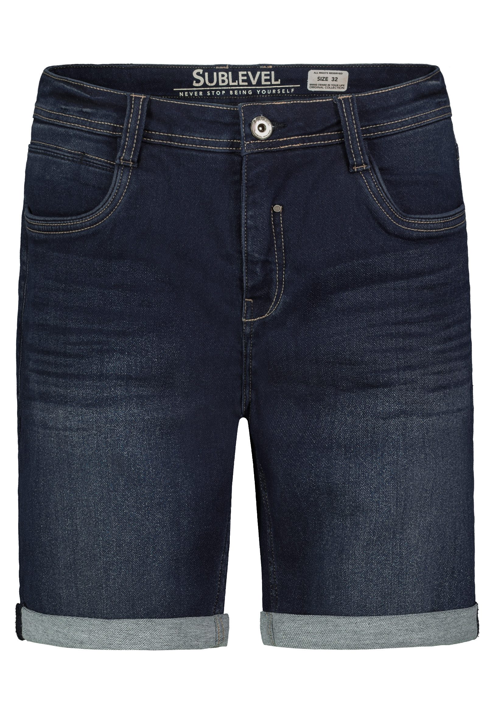SUBLEVEL Jeansbermudas Herren Jeans Shorts kurze Hose 5 Pocket, Sommerhose, kurze Jeans, Bermudashorts