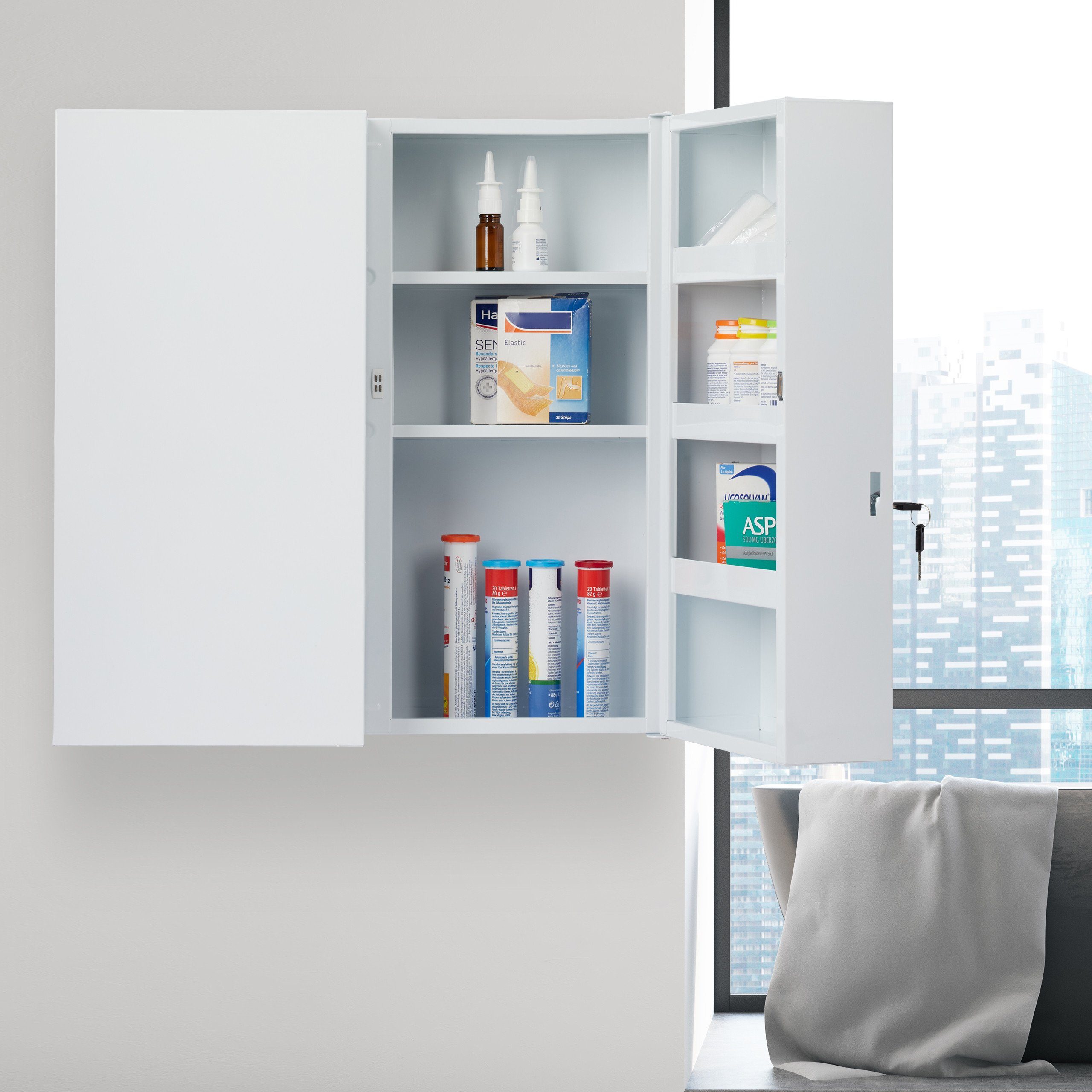 relaxdays Medizinschrank XXL 2 türig günstig online kaufen