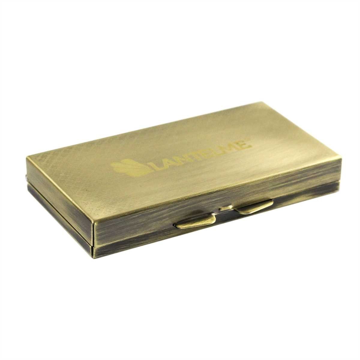 Lantelme Pillendose mit Spiegel klein mini handlich Medikamentenbox Messing Tablettenbox (1 St), Reise Taschen Pillenbox aus Messing für Tabletten, Medikamente