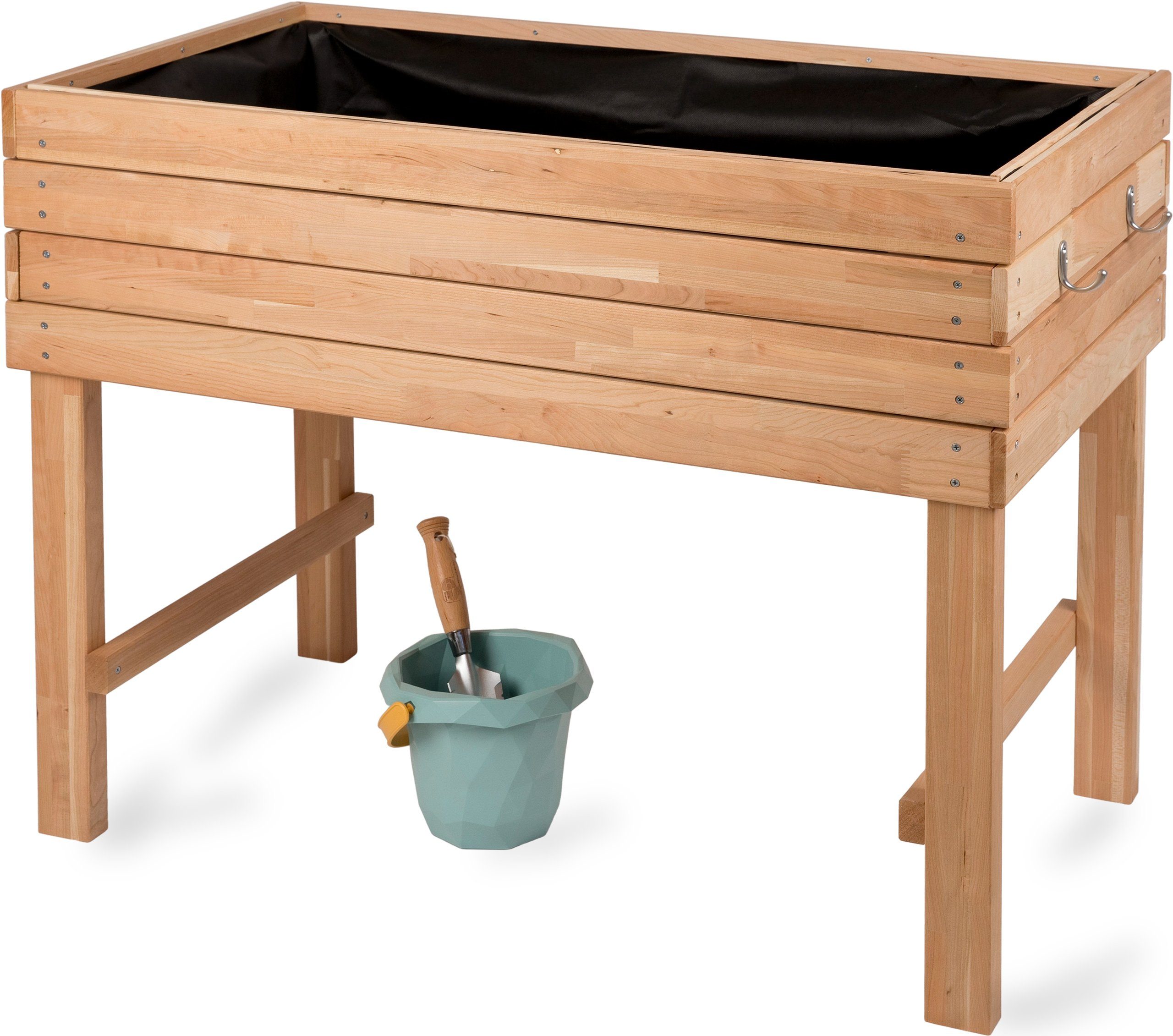 WONDERMAKE Hochbeet aus Kirschbaum Holz groß für Garten Balkon Terrasse