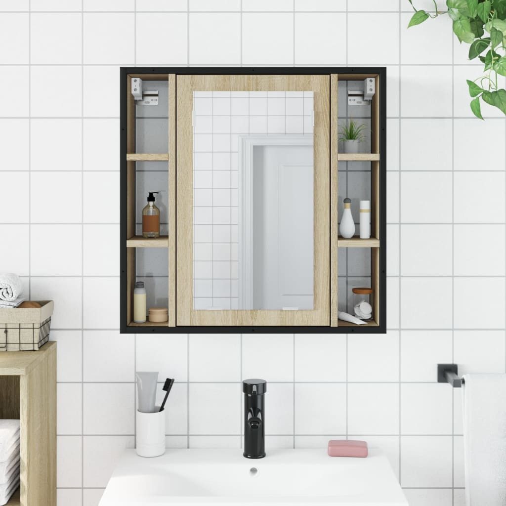 vidaXL Badezimmerspiegelschrank Bad-Spiegelschrank Sonoma-Eiche 60x16x60 cm günstig online kaufen