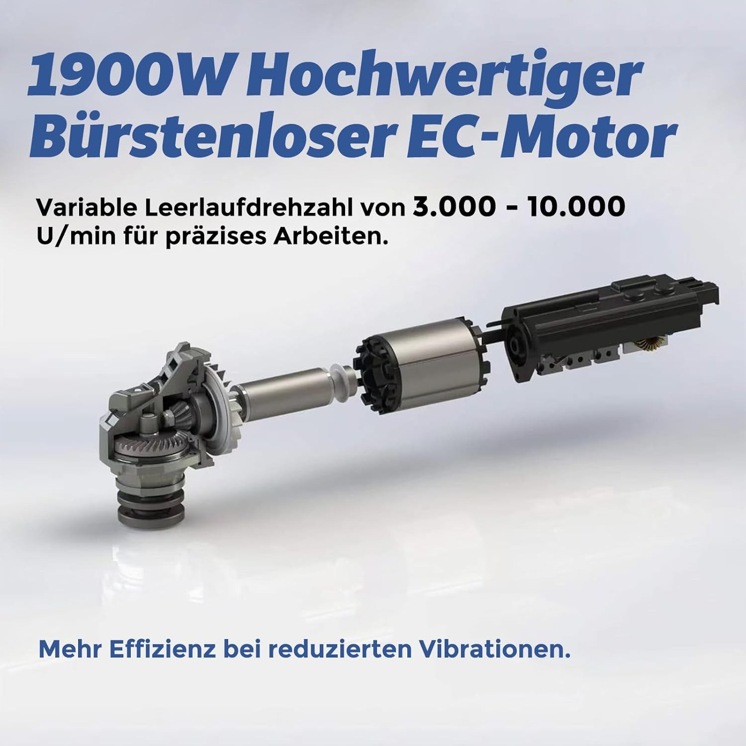 Fanztool Winkelschleifer Betonschleifer max. 1900 W mit bürstenlosem EC-Motor Tragkoffer, (Set)