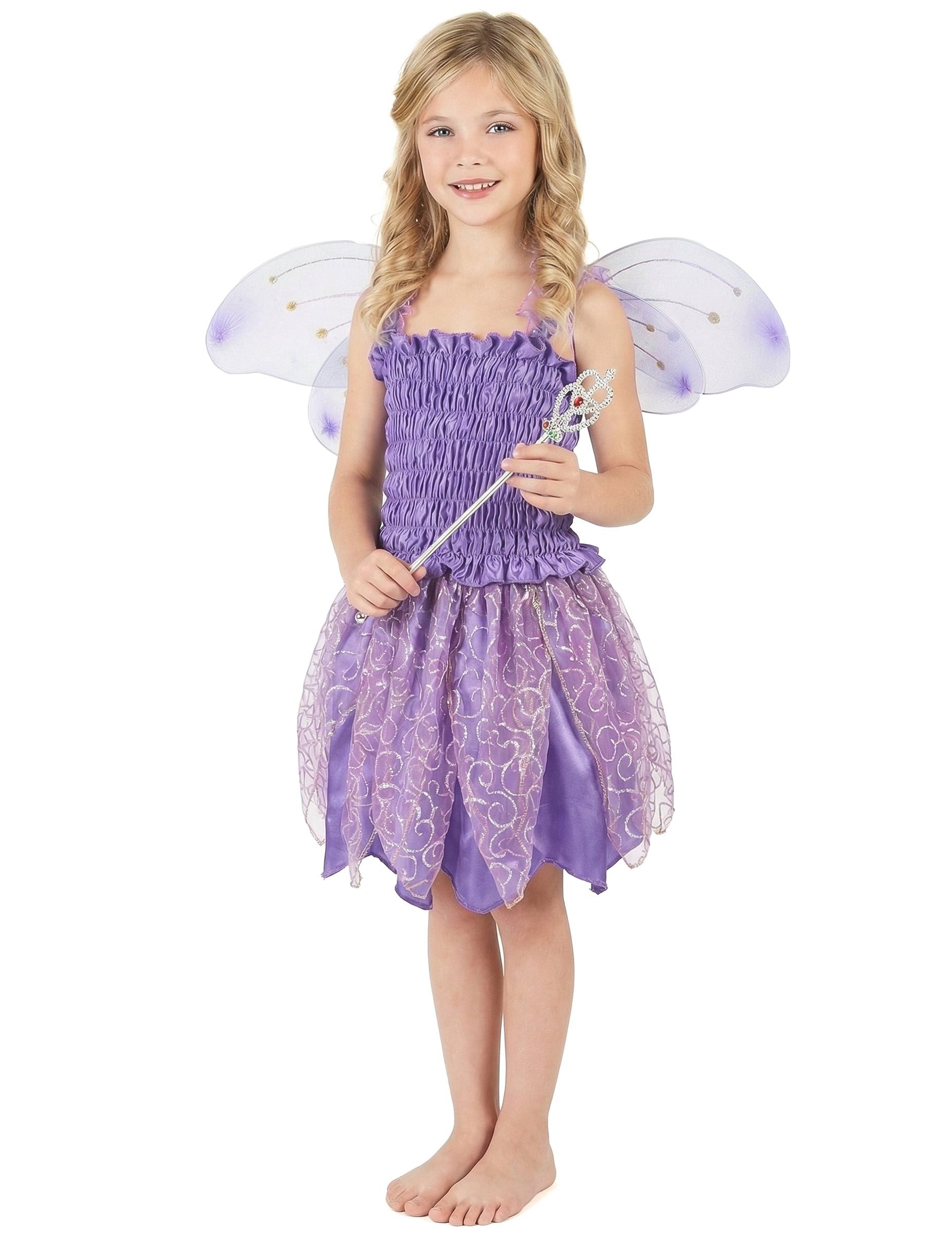 JADEO Kostüm Bezaubernde Fee Kinderkostüm Elfe violett