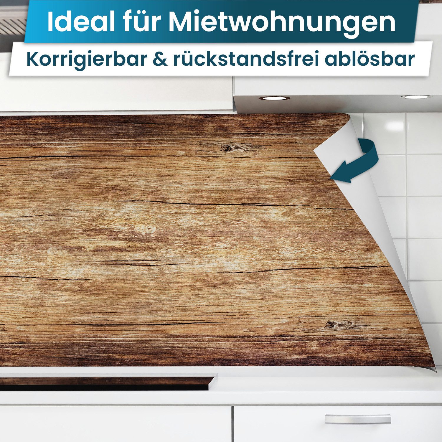 danario Küchenrückwand Folie selbstklebend - Matt - Spritzschutz Küche - versteift & robust – Bild 3 von 5