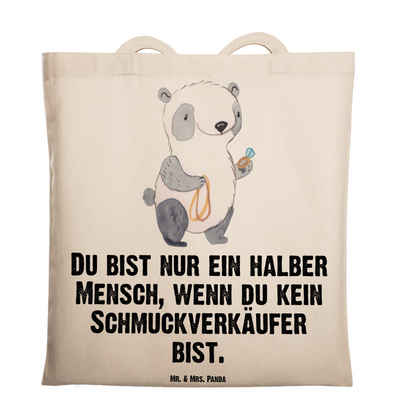 Mr. & Mrs. Panda Tragetasche Schmuckverkäufer Herz - Transparent - Geschenk, Beuteltasche, Schmuck (1-tlg), Design-Highlight